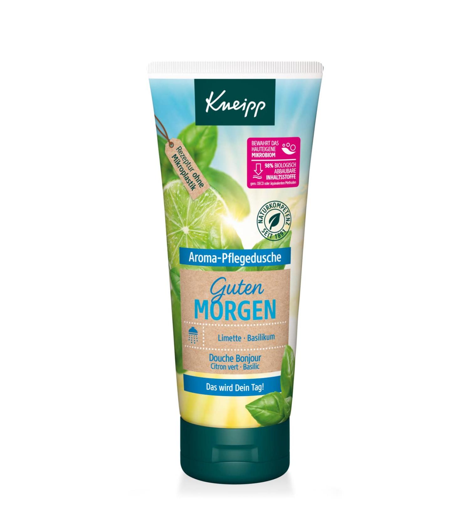 Kneipp Aroma Care Good Morning Shower Gel - Refreshing Lime & Basil Extract - 200ml - Skin Microbiome Friendly - No Microplastics - International Shipping - Buy Online on GoSupps.com