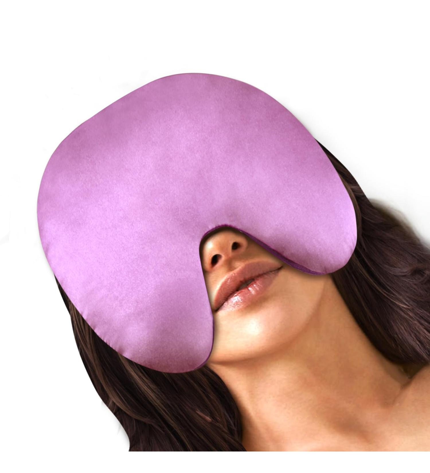 RelaxCoo Sinus Mask - Warm Cold Compress Eye Mask for Dry Eyes, Migraines & Headaches - Microwavable Face Heating Pad - Purple - Buy Online on GoSupps.com