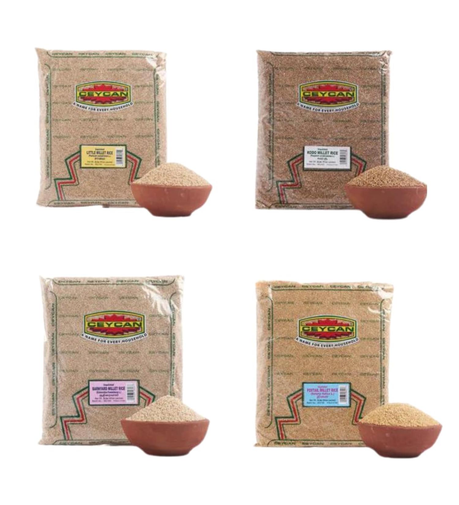 Natural Unpolished Millets 8 LB Combo Pack | Includes Foxtail Millets | Kodo Millets | Little Millets | Barnyard Millets (2 LB Each) | Low GI High Protein Fiber-Rich Native Millet Rice Alternative - Buy Online on GoSupps.com