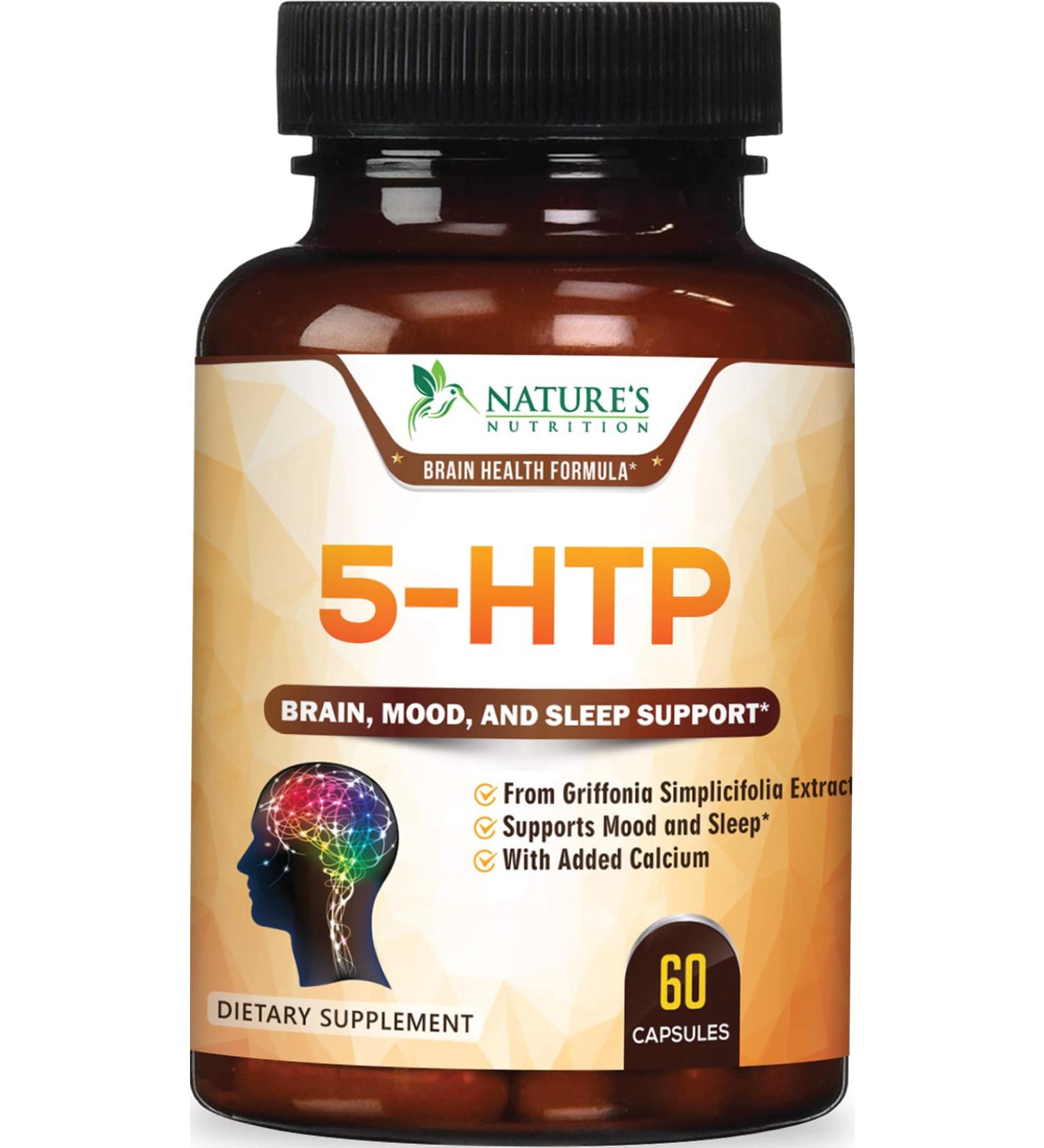 5-HTP 200mg Capsules Extra Strength Stress Support | Made in USA | Best 5-Hydroxytryptophan Supplement for Men and Women | Mood Support 60 Capsules (1 Pack) - Buy Online on GoSupps.com