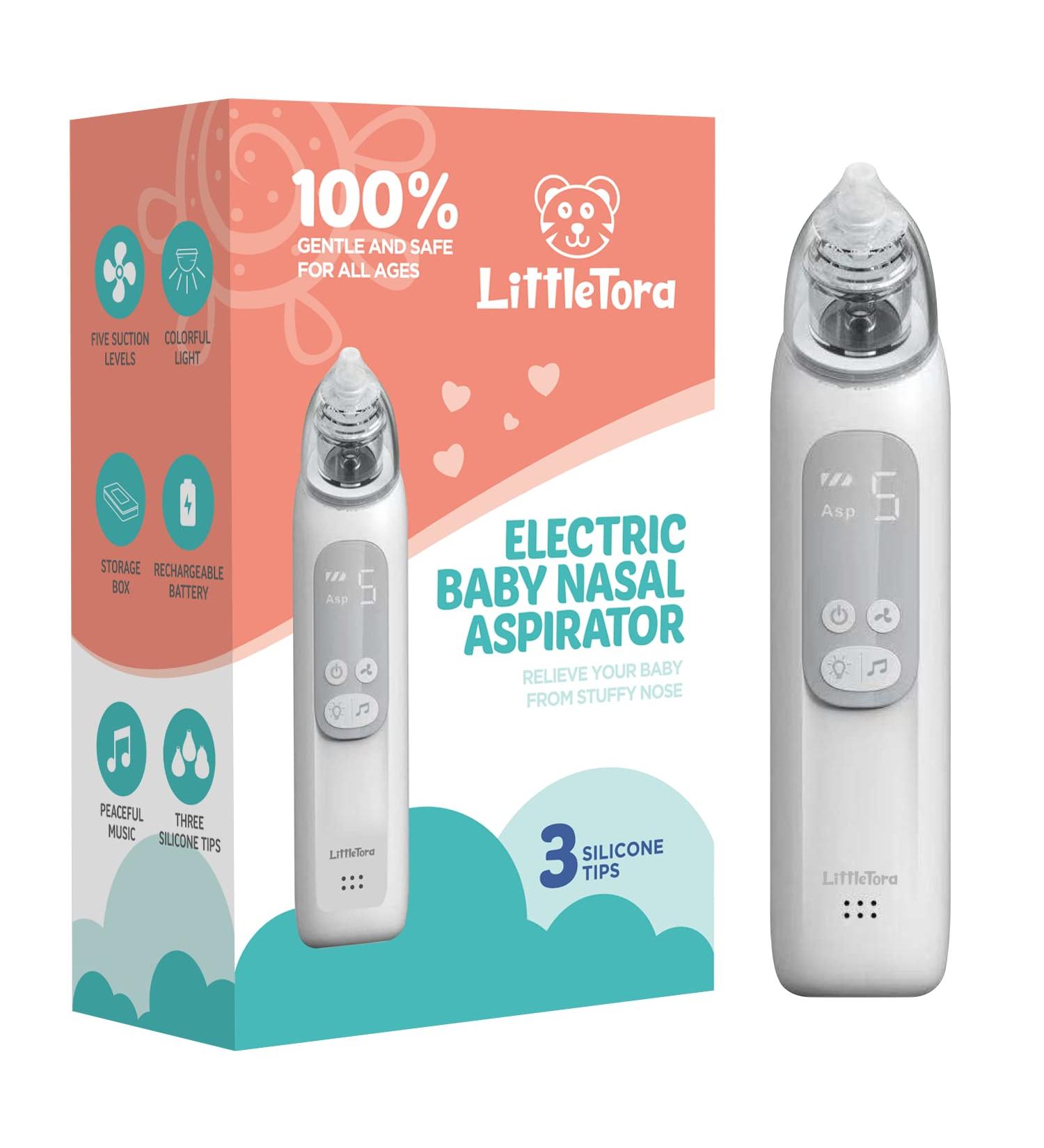 LitteTora Rechargeable Baby Nasal Aspirator - Electric Mucus Sucker for Infants & Toddlers - Buy Online on GoSupps.com