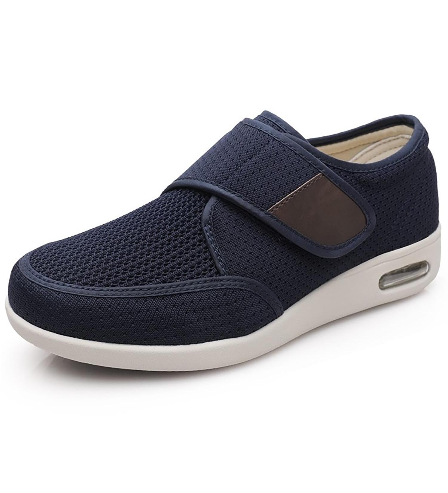 CBMTCR Men's Wide Width Walking Shoes - Adjustable Closure, Lightweight for Diabetic Swollen Feet - 11.5 Wide Dk-blue - Buy Online on GoSupps.com