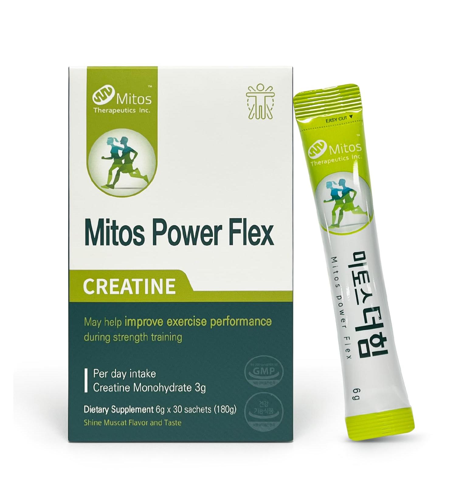 MITOS Power Flex Creatine 3000 mg Powder Supplement | BCAA Vitamin D3 & E for Strength & Energy | 30 Servings - Buy Internationally - Buy Online on GoSupps.com