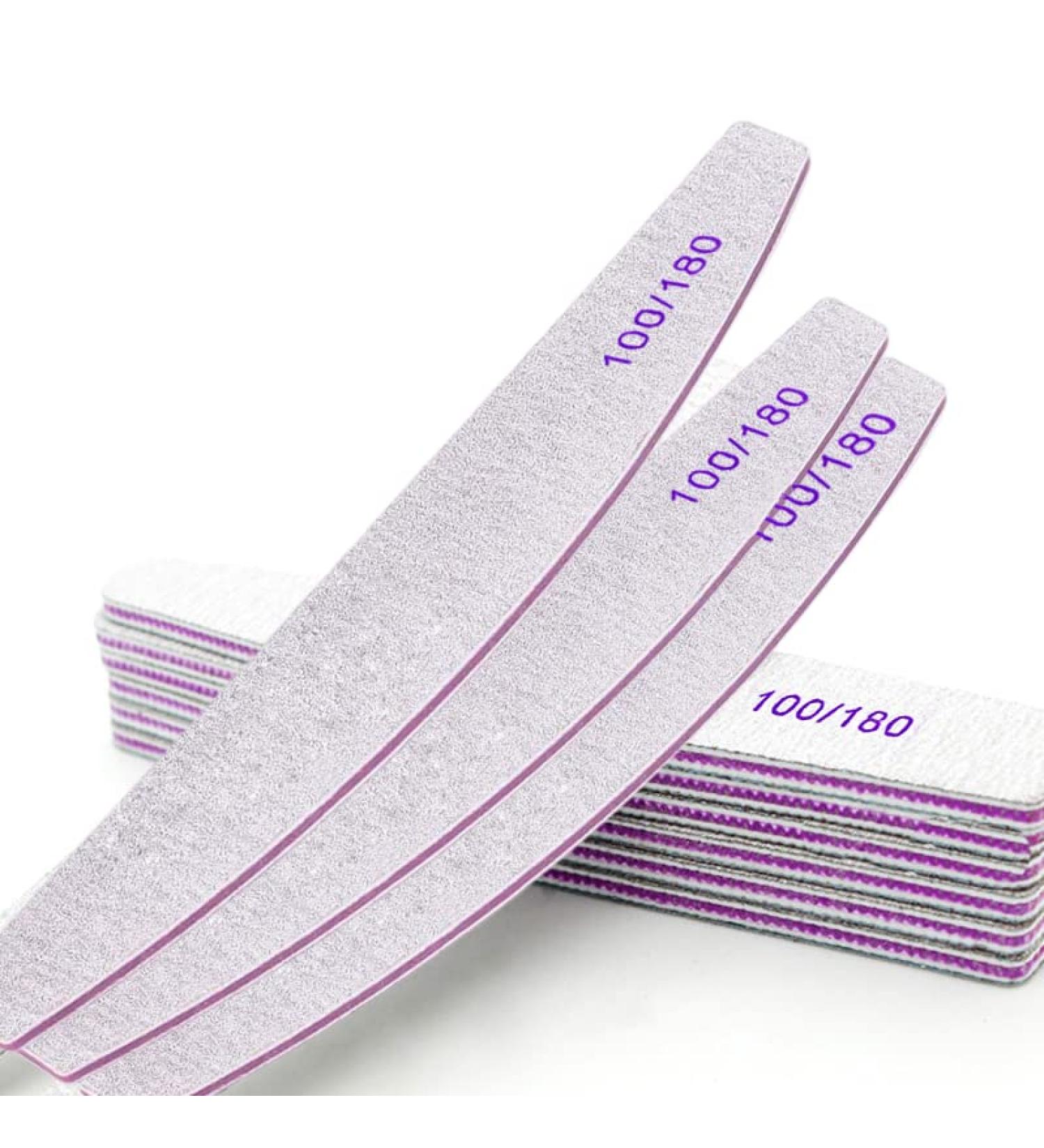 Lisoviom Professional Nail File Set 6 Pcs 100/180 Grit Nail File Emery Boards for Nail Files Professional Suitable for Gel Acrylic Nail File Nail Files for Natural Nail Technician Accessories - Buy Online on GoSupps.com