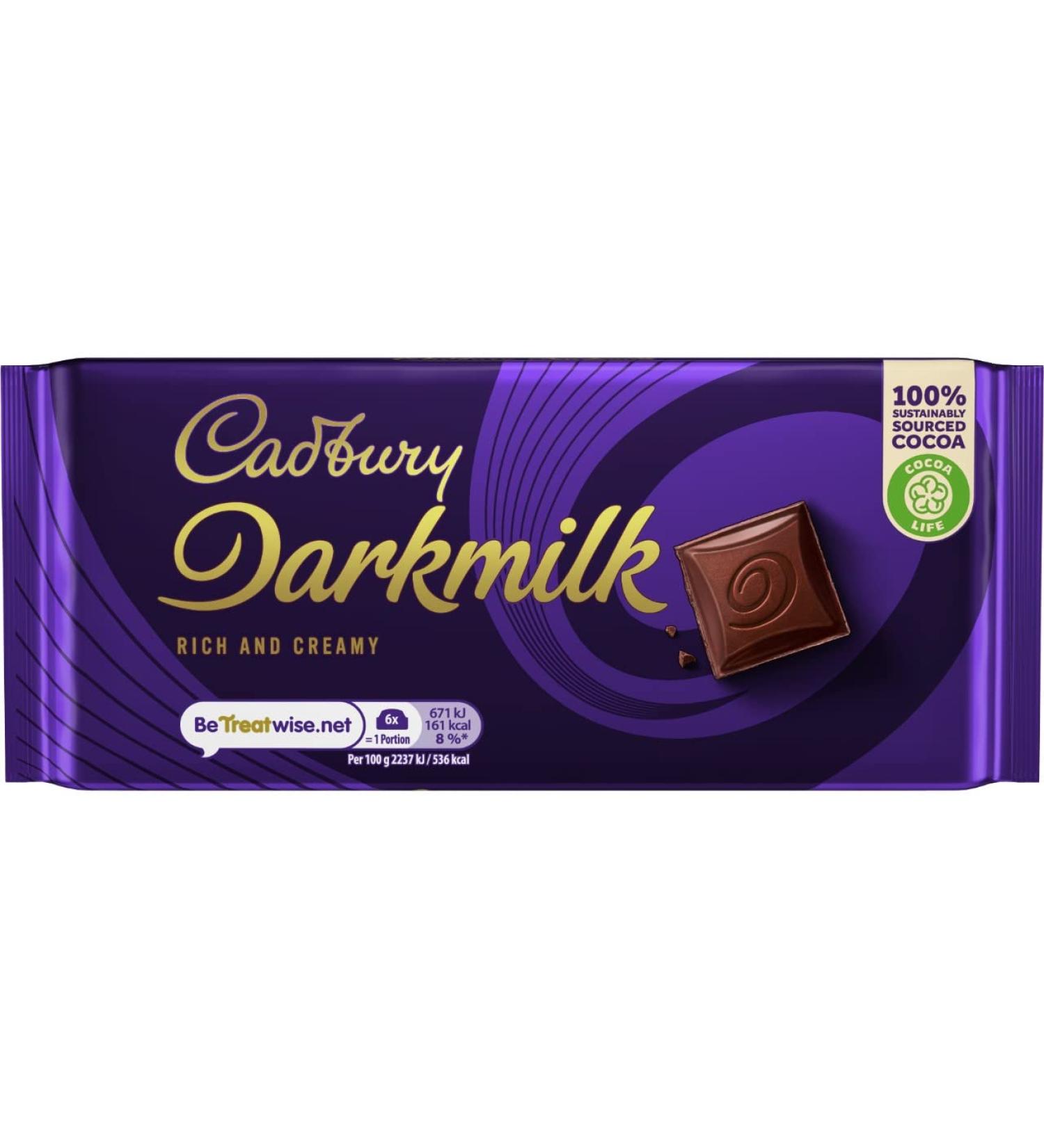 Cadbury Barre de chocolat au lait noir 90 g - Buy Online on GoSupps.com