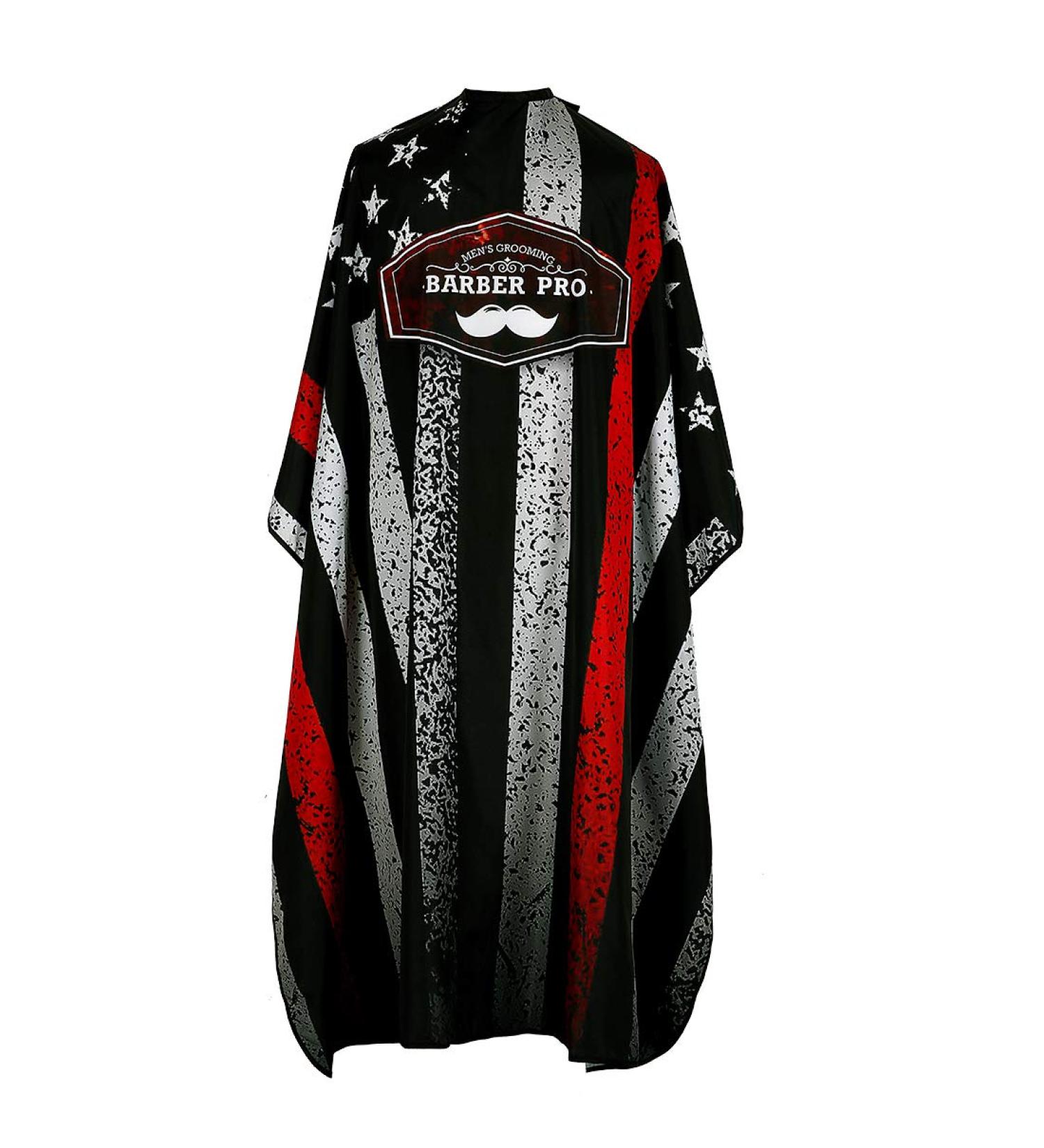 Barber Pro Men's Grooming Cape - Professional Salon Cape for Hairdresser - Waterproof Polyester, Snap Closure - 64'' x 57'' (American Flag Print) - Buy Online on GoSupps.com