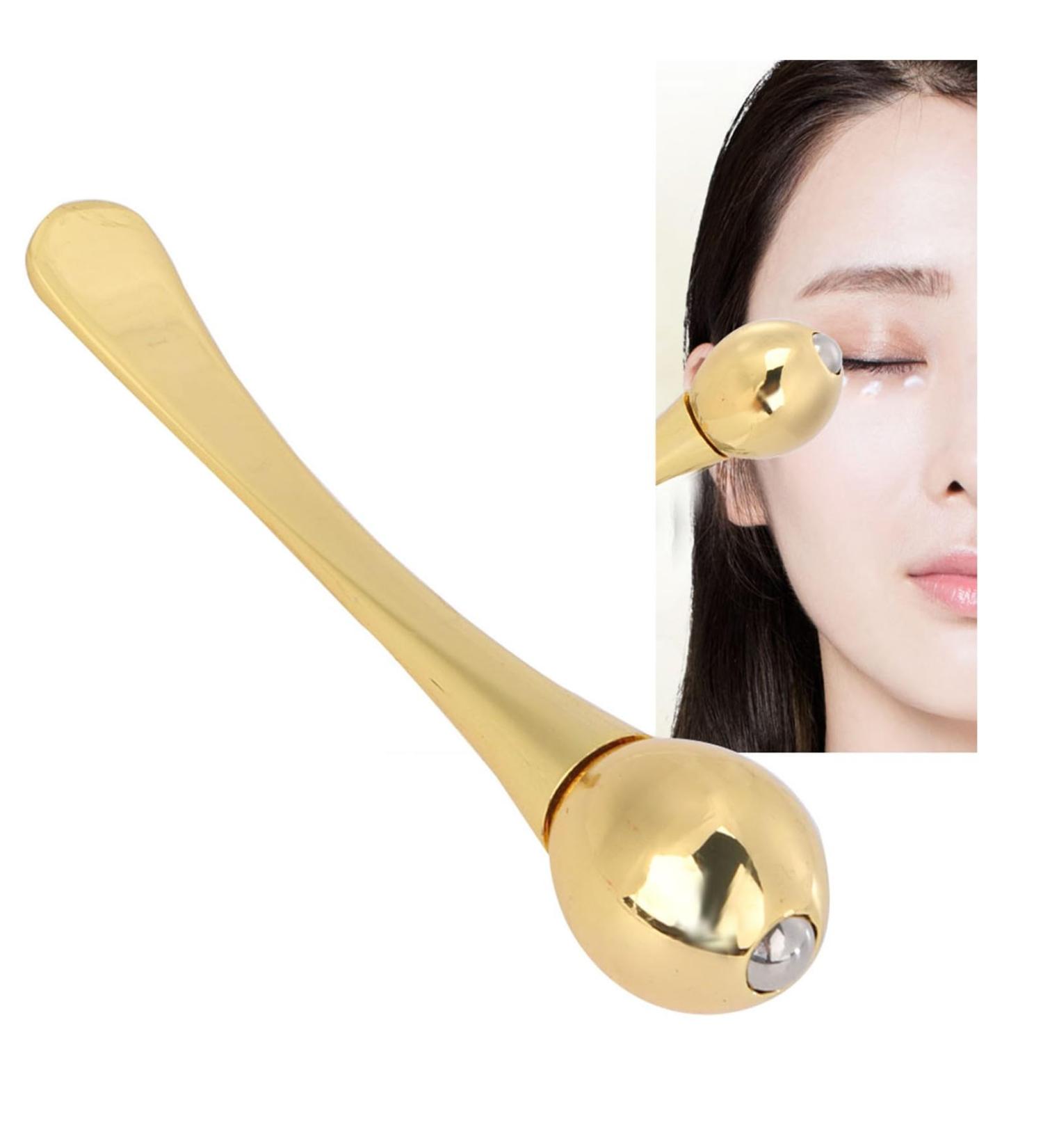 Eye Cream Applicator & Massager Wand - Anti-Wrinkle Eye Roller Tool for Fatigue Relief | Zinc Alloy Face Mask Spoon - Buy Online on GoSupps.com