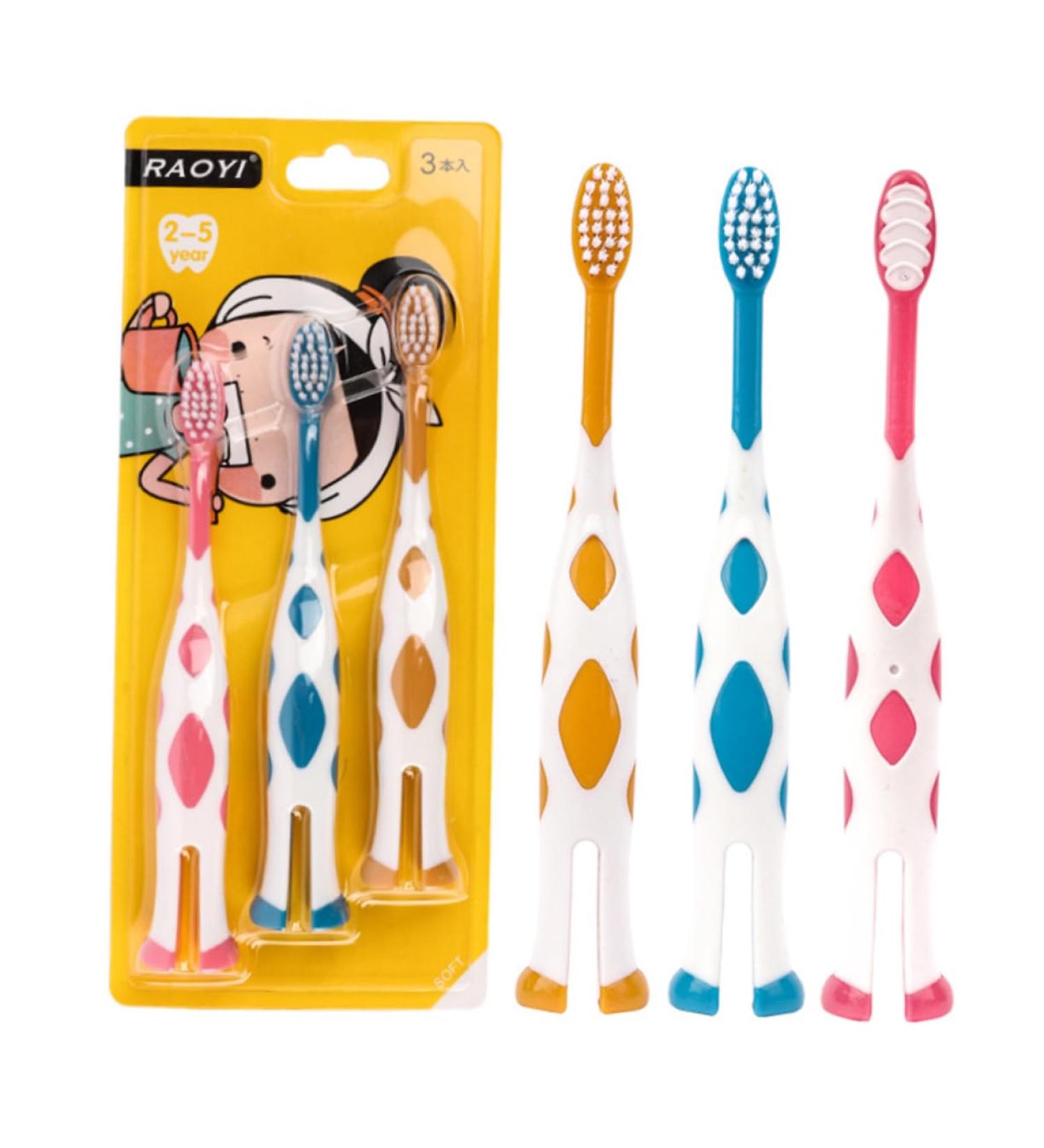 Fomiyes 6-Pack Baby Toothbrushes - Soft Cartoon Toothbrushes for Kids with Gum Protection Travel-Friendly Design - Buy Online on GoSupps.com