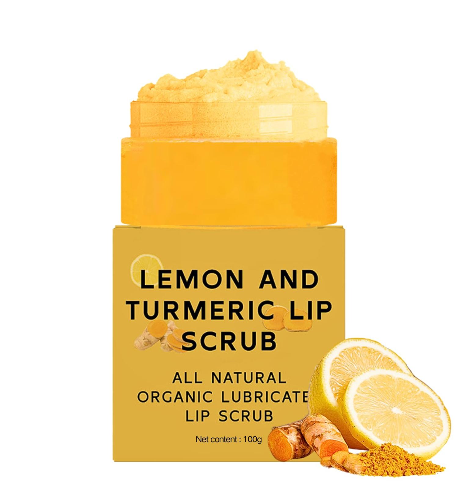 Turmeric Lip Scrub Exfoliator Vitamin C Lip Scrub Natural Lip Exfoliator Lip Care to Remove Dead Skin Lip Lightening for Dark Lips Lip Exfoliator Scrub Softening Diminishes Lip Lines 100g - Buy Online on GoSupps.com