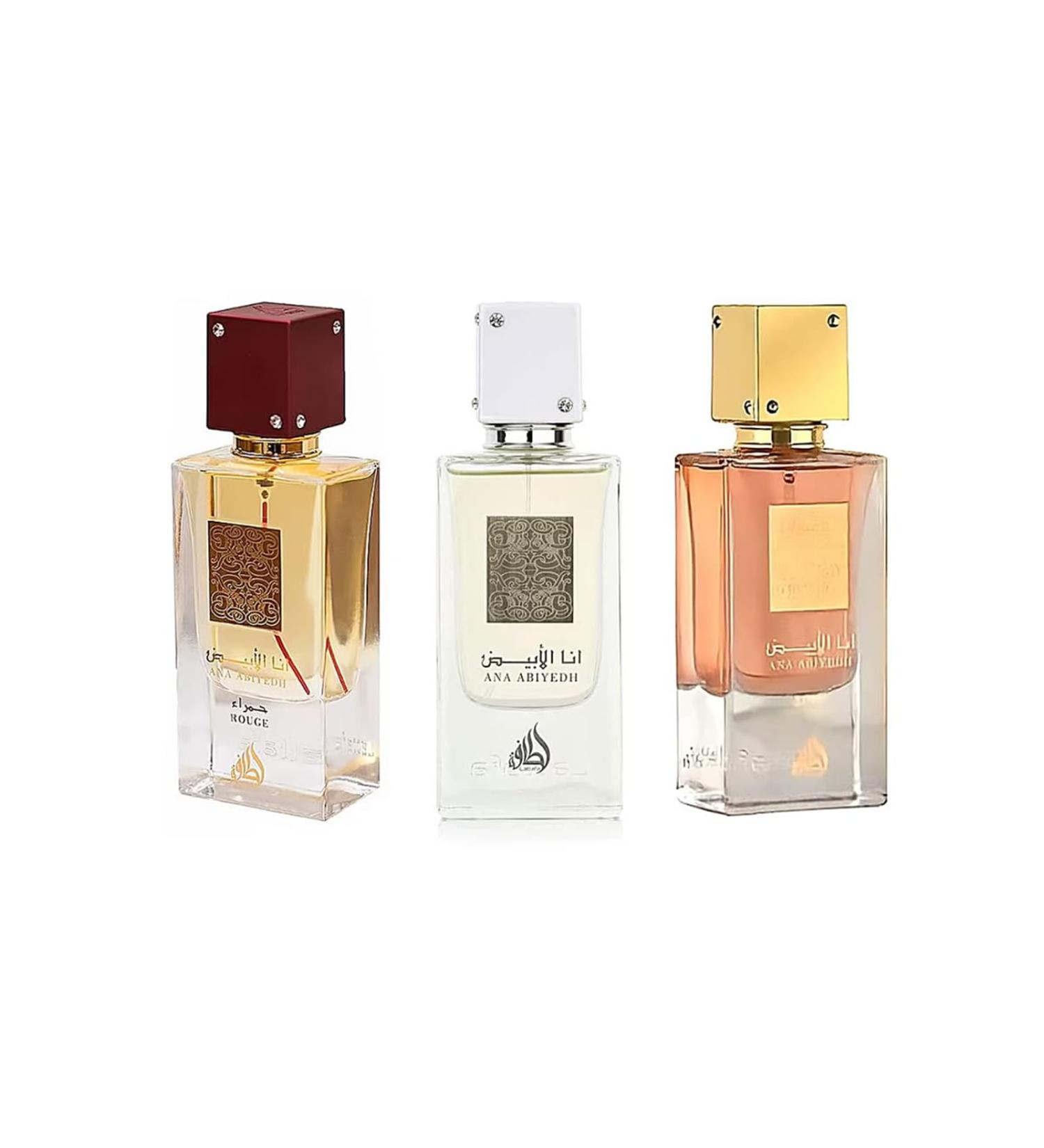 Lattafa Ana Abiyedh 3-Piece Gift Set (Ana Abiyedh Rouge Leather) Gift Set 3.4 Fl Oz (Pack of 3) - Buy Online on GoSupps.com