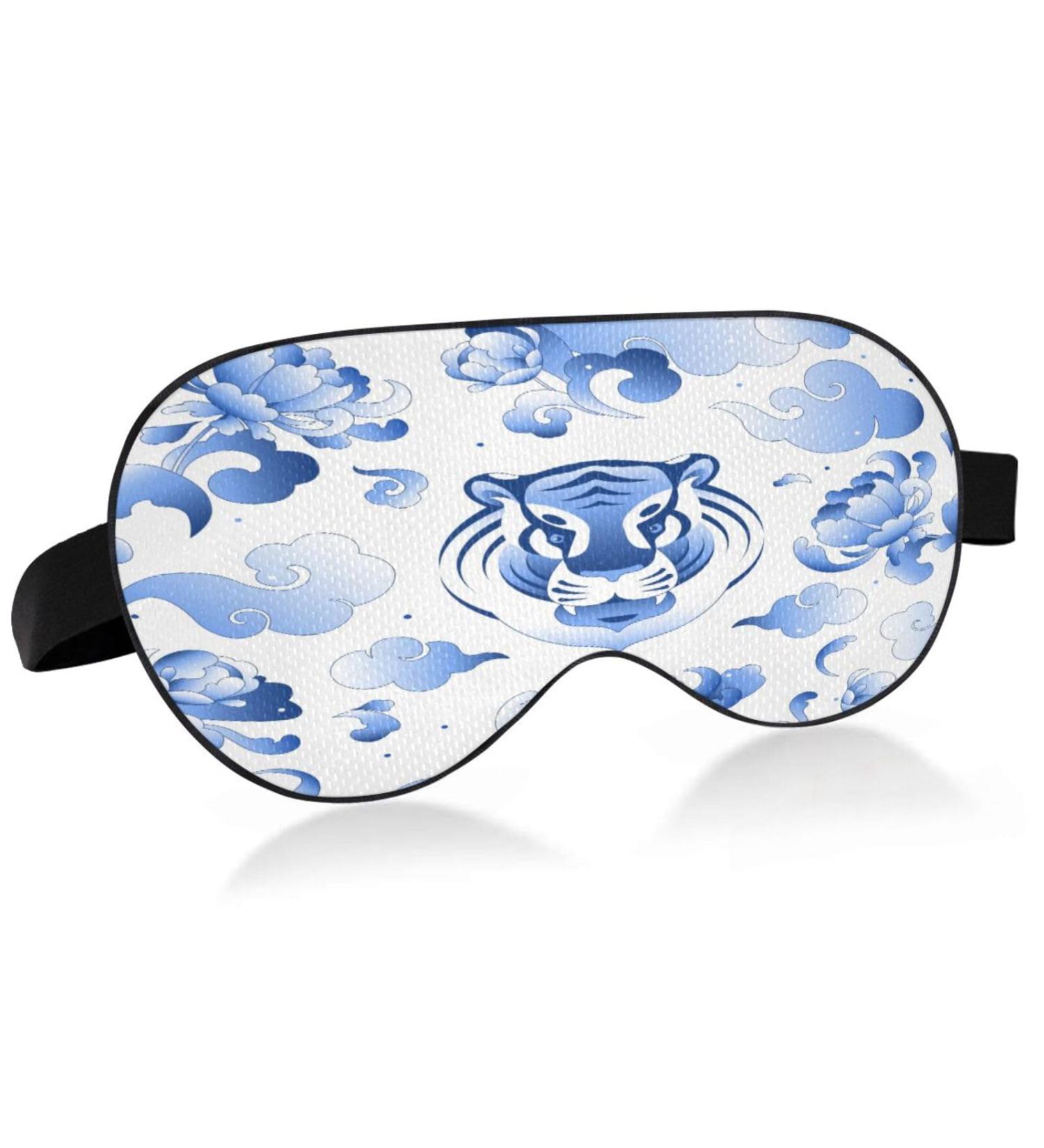 WELLDAY Blue White Tiger Ceramic Sleep Mask - Adjustable Comfort for Men and Women - Buy Online on GoSupps.com