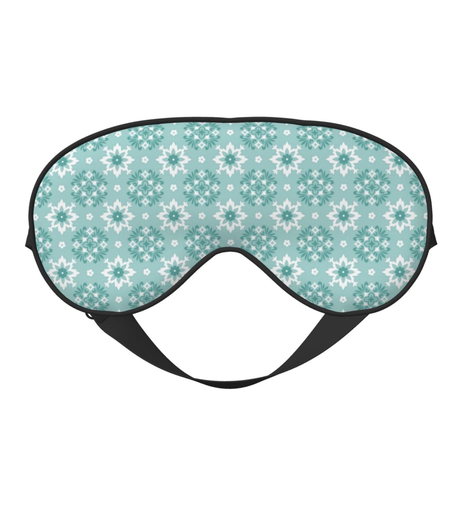 Blue Print Sleep Eye Mask - Soft Blindfold with Elastic Strap for Travel & Night Sleep - Buy Online on GoSupps.com