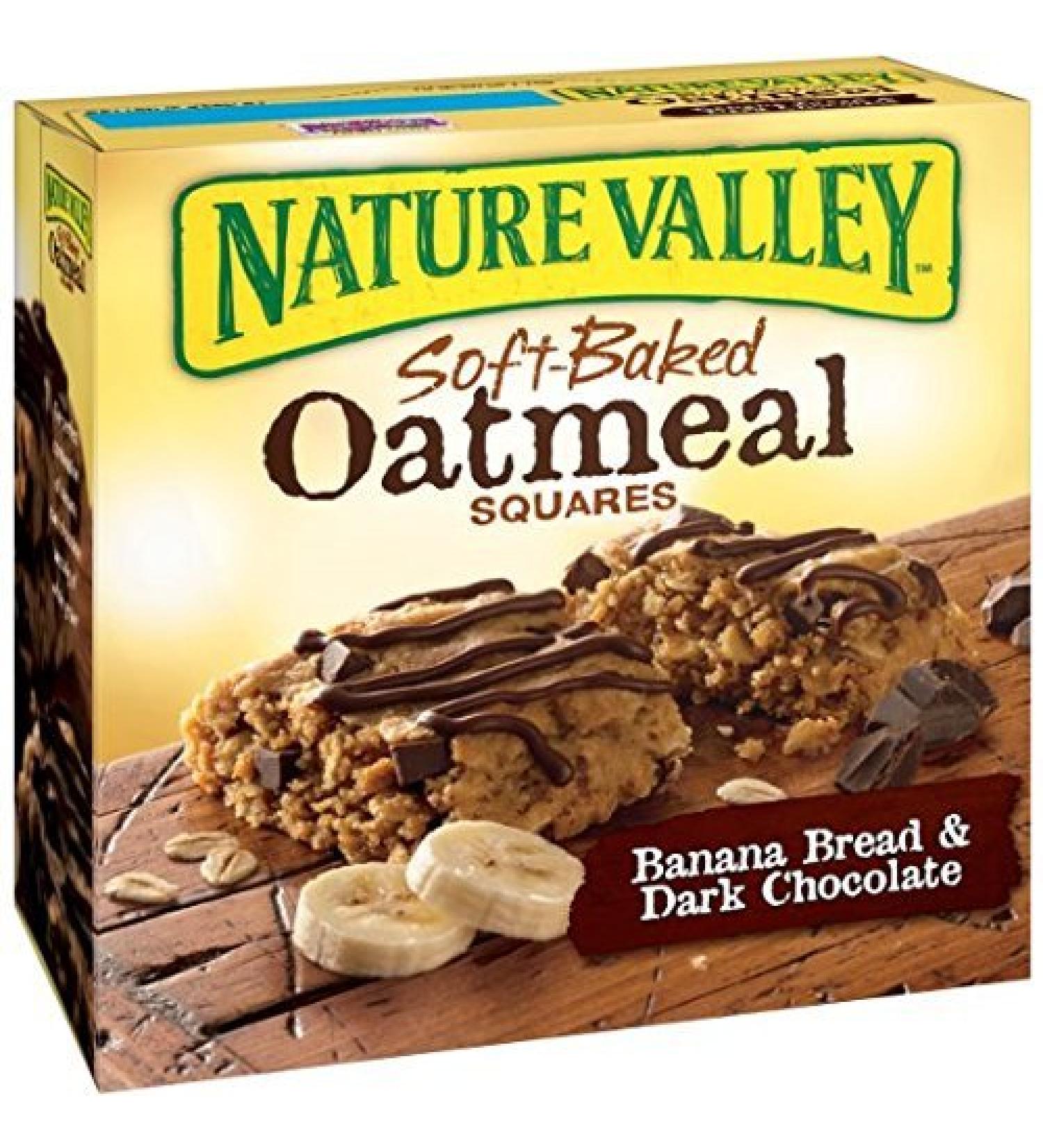Nature Valley Soft-Baked Oatmeal Squares, Banana Bread and Dark Chocolate, 3boxes of 6 Count- 1.24 Ounce (Pack of 18)