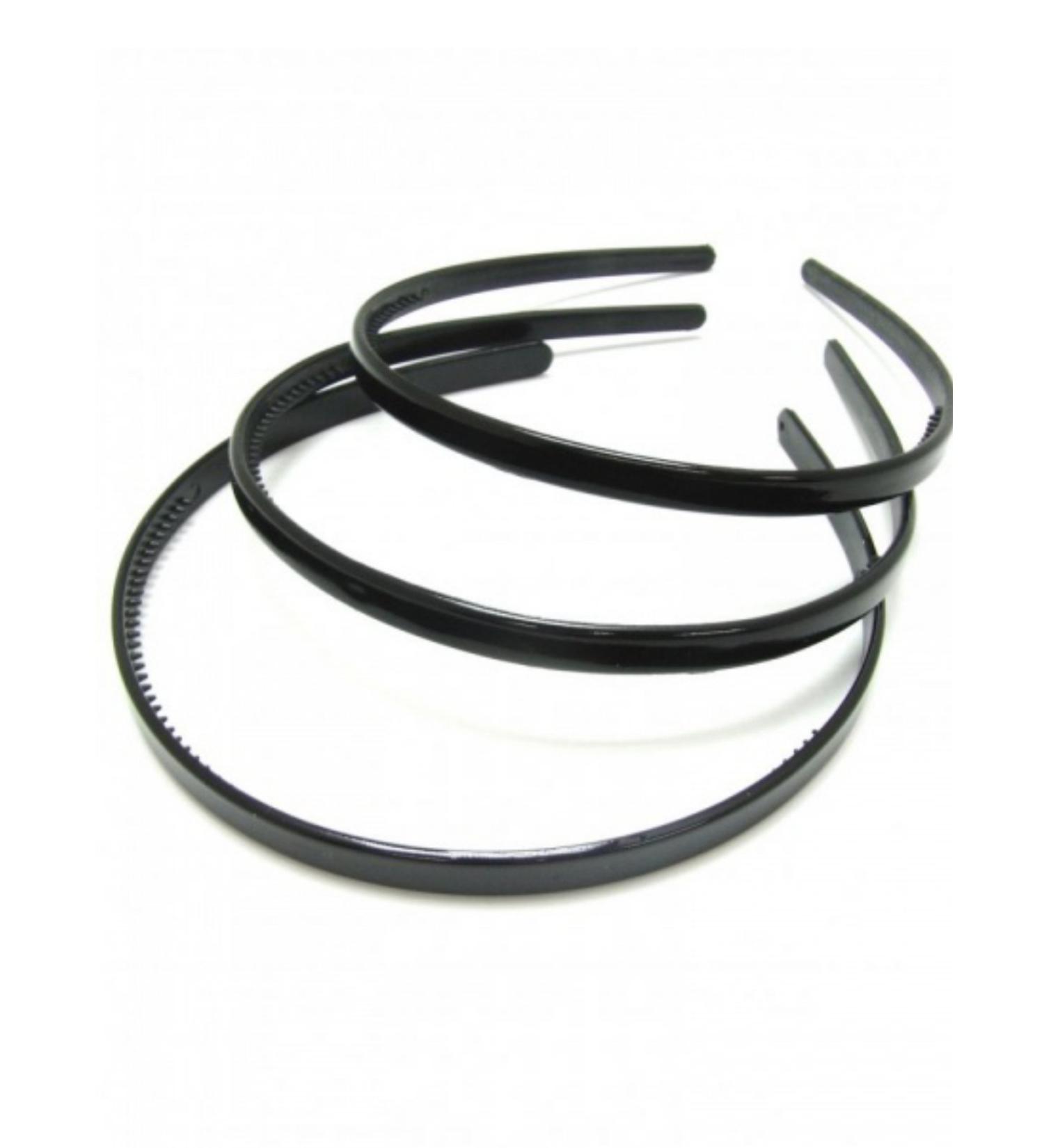 Pritties Accessories headband set made of plastic 1 cm wide black 3 pieces
