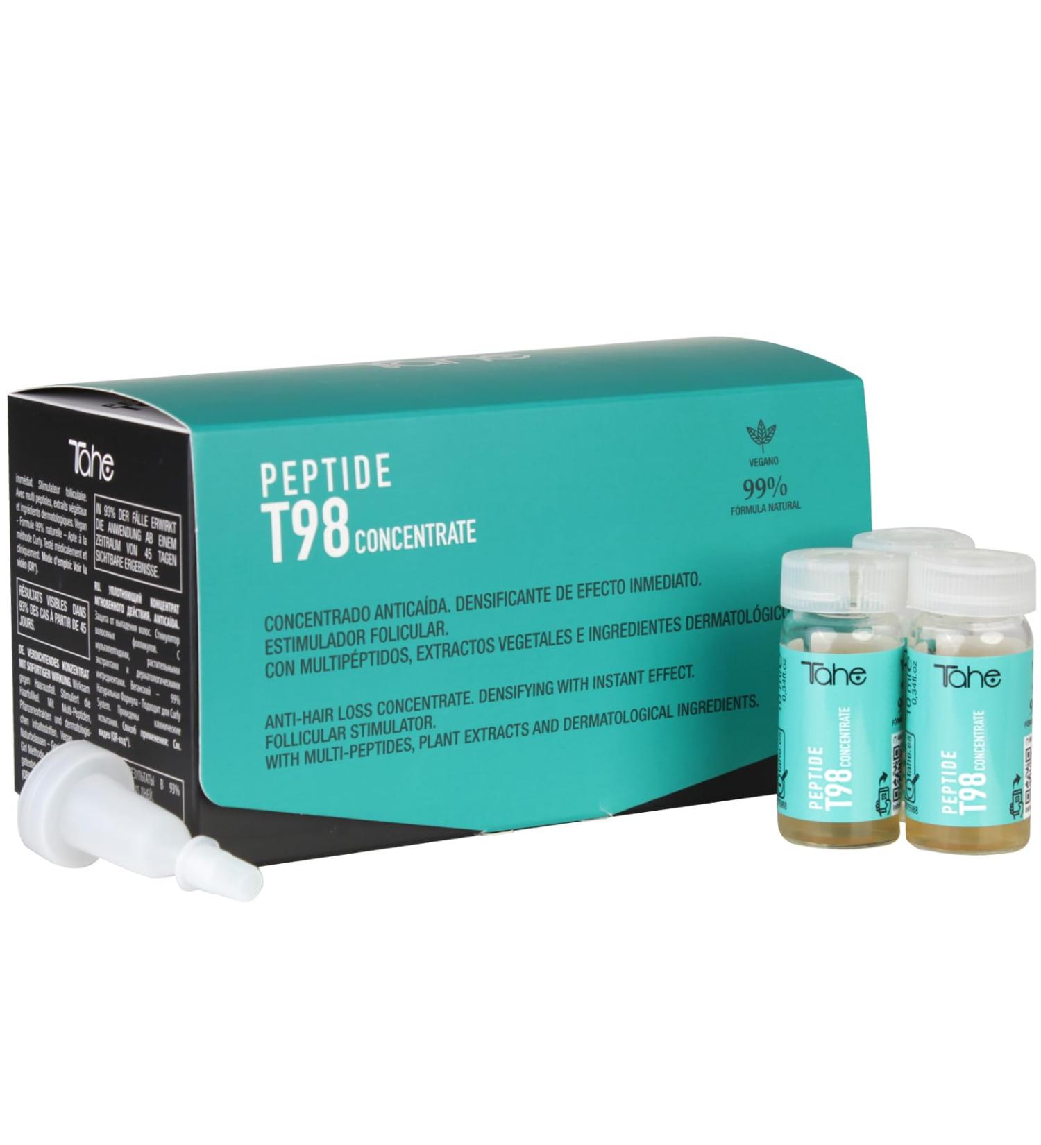 Tahe Peptide T98 Vegan Densifying Anti-Hair Loss Concentrate with Multi-Peptides 99% Natural Formula 6 x 10 ml - Buy Online on GoSupps.com