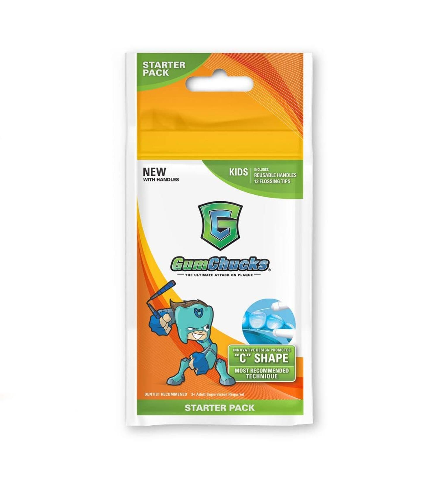 GumChucks Kids Floss StartPack | Faster Easier Flossing | Reusable Handles & Universal Tips | Shop Internationally - Buy Online on GoSupps.com