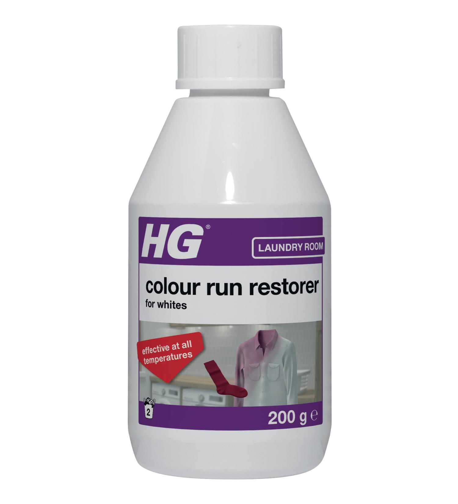 HG Colour Run Restorer For Whites Restores Colors & Removes Unwanted Dye for Washing Machines Clothing Reviver Safe for Fabric Wool & Delicates - 200g (275030106) - Buy Online on GoSupps.com
