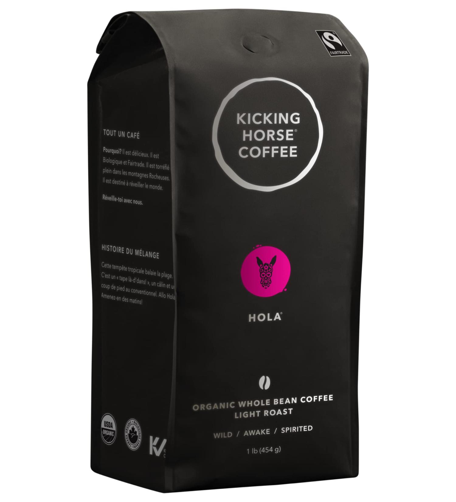 Kicking Horse Coffee Hola Light Roast Whole Bean 1 lb (Pack Of 6) - Certified Organic Fairtrade Kosher 454 g (Pack of 6) Hola - Buy Online on GoSupps.com
