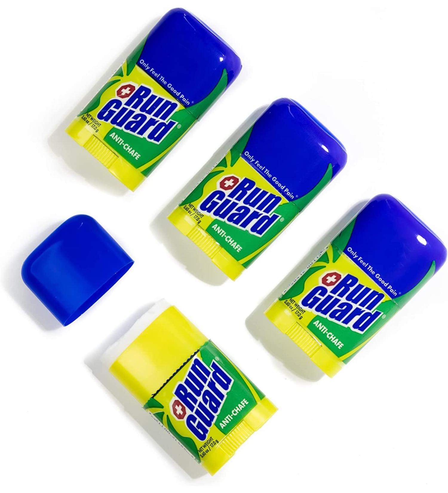 RunGuard Anti-Chafing Stick - 100% Plant-Based with Beeswax | Ideal for All Runners, 5K to 100 Mile Ultra Marathons (0.60oz 4 Pack) - Buy Online on GoSupps.com