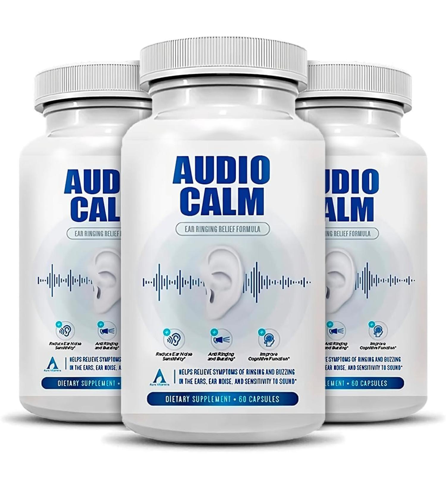 Audio Calm | Natural Tinnitus Relief Supplement - Stop Ear Ringing & Buzzing | 60 Capsules - Buy Online on GoSupps.com