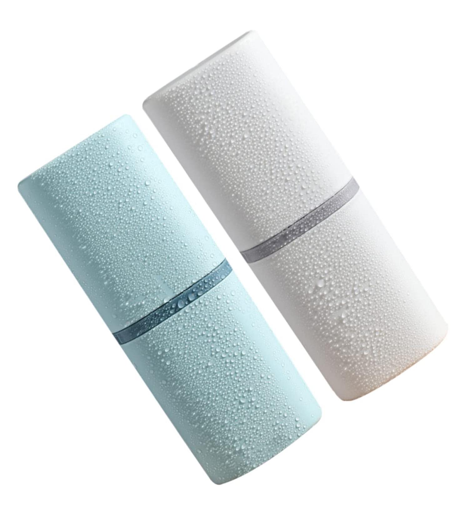 Gradente Raccoon Toothbrush Holder - 2 Piece Portable Storage Case | Blue Travel Cup 19.8x7.2cm | International Shipping Available - Buy Online on GoSupps.com