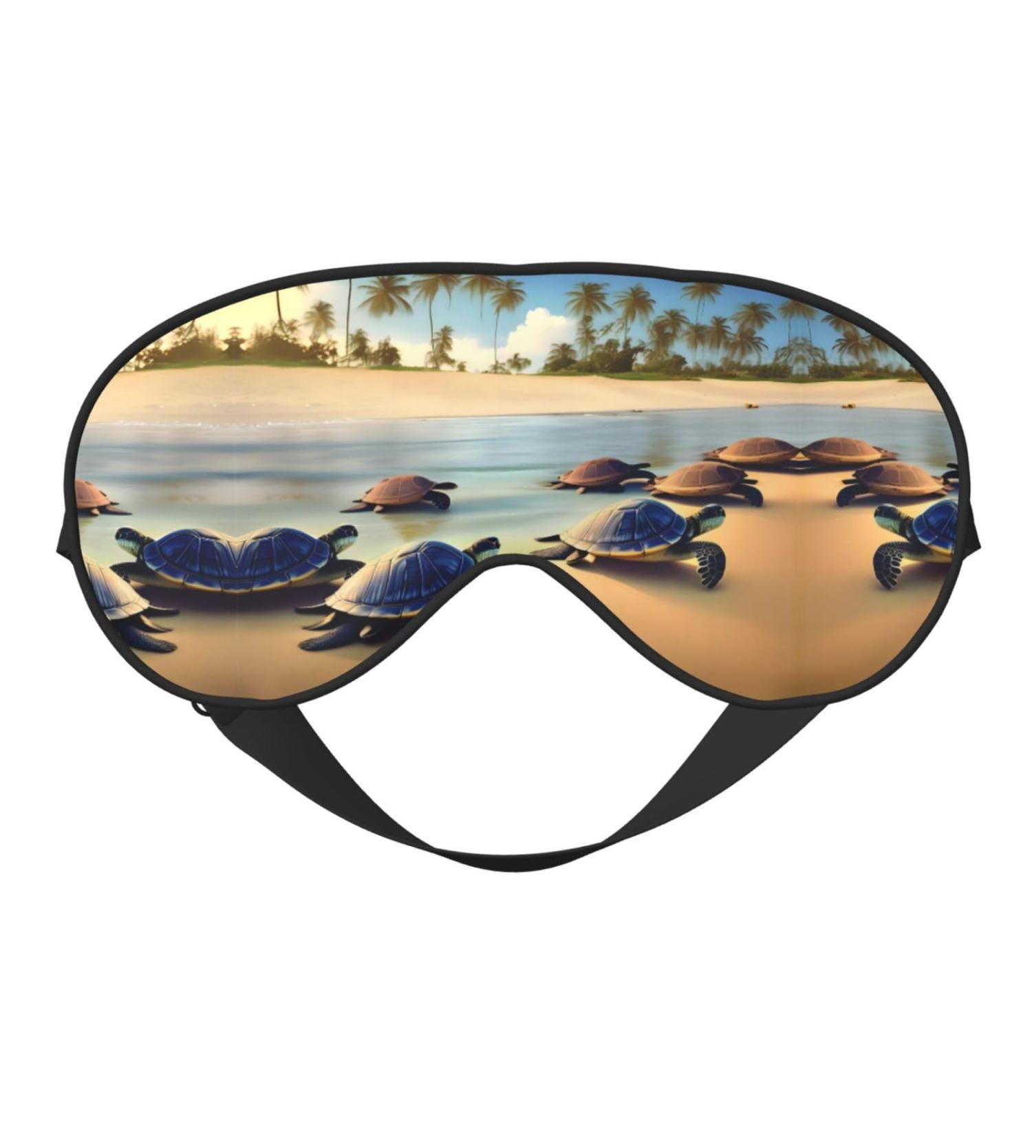 Shop Turtles on The Beach Eye Mask | Soft Adjustable Sleep Mask for Men & Women - International Shipping Available - Buy Online on GoSupps.com
