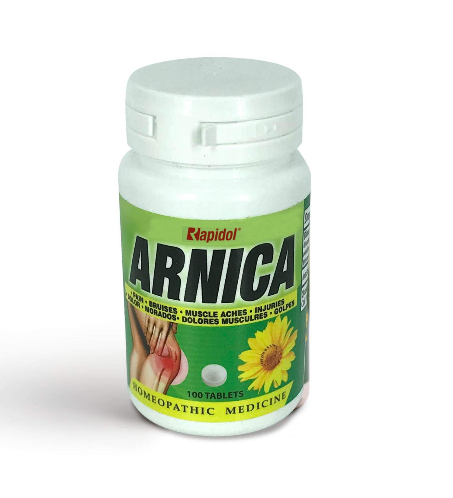 RAPIDOL Arnica Pills - Natural Supplement for Pain Relief and Swelling - 100 pcs 30 Day Supply - Buy Online on GoSupps.com