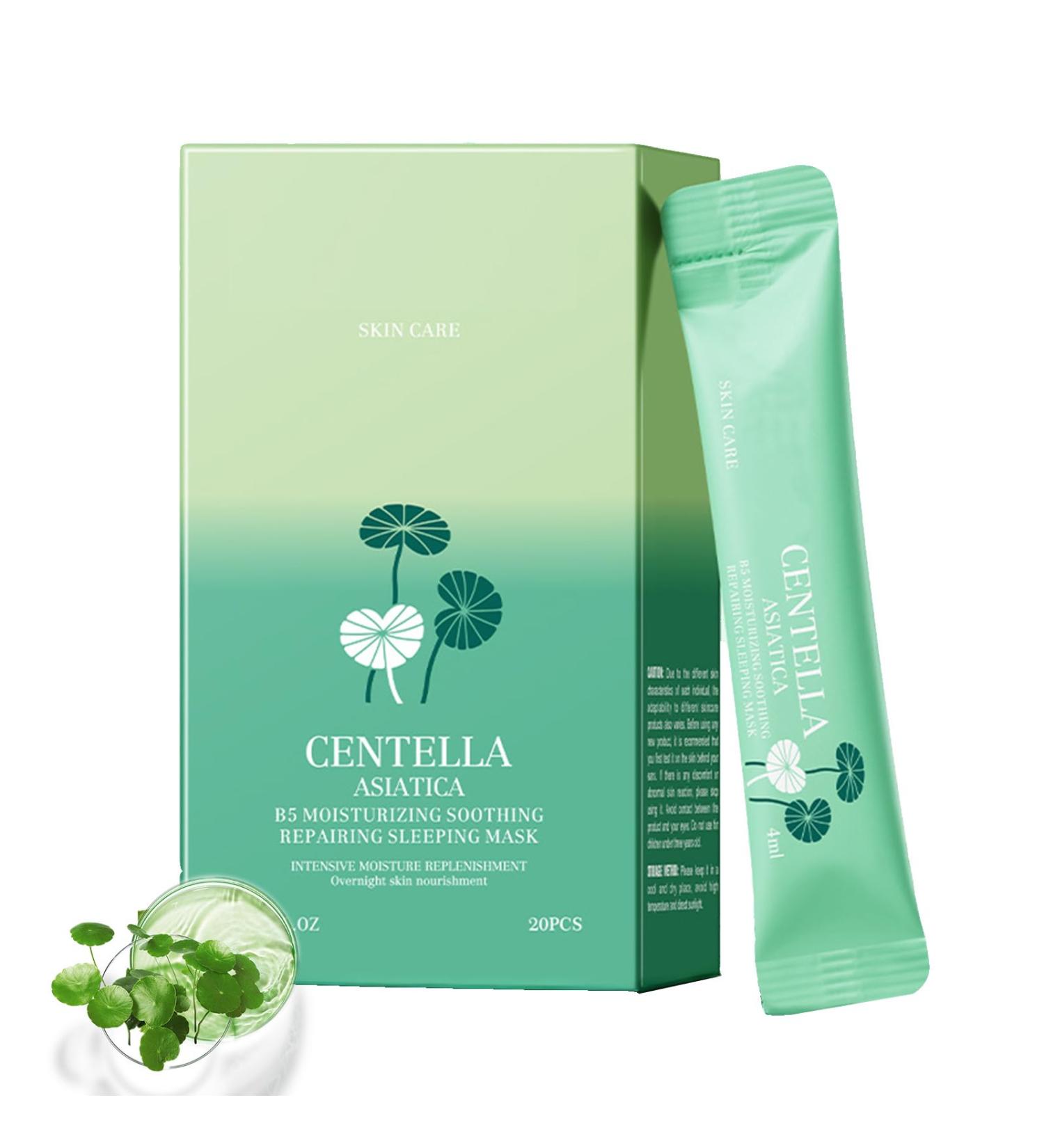 Centella Sleeping Mask Moisturizing Soothing Sleeping Mask Overnight Repairing Mask Cream with B5 Intensive Hydration Nourishment & Strengthens the Skin Barrier For Dry Sensitive Skin /4 ML*20PCS - Buy Online on GoSupps.com