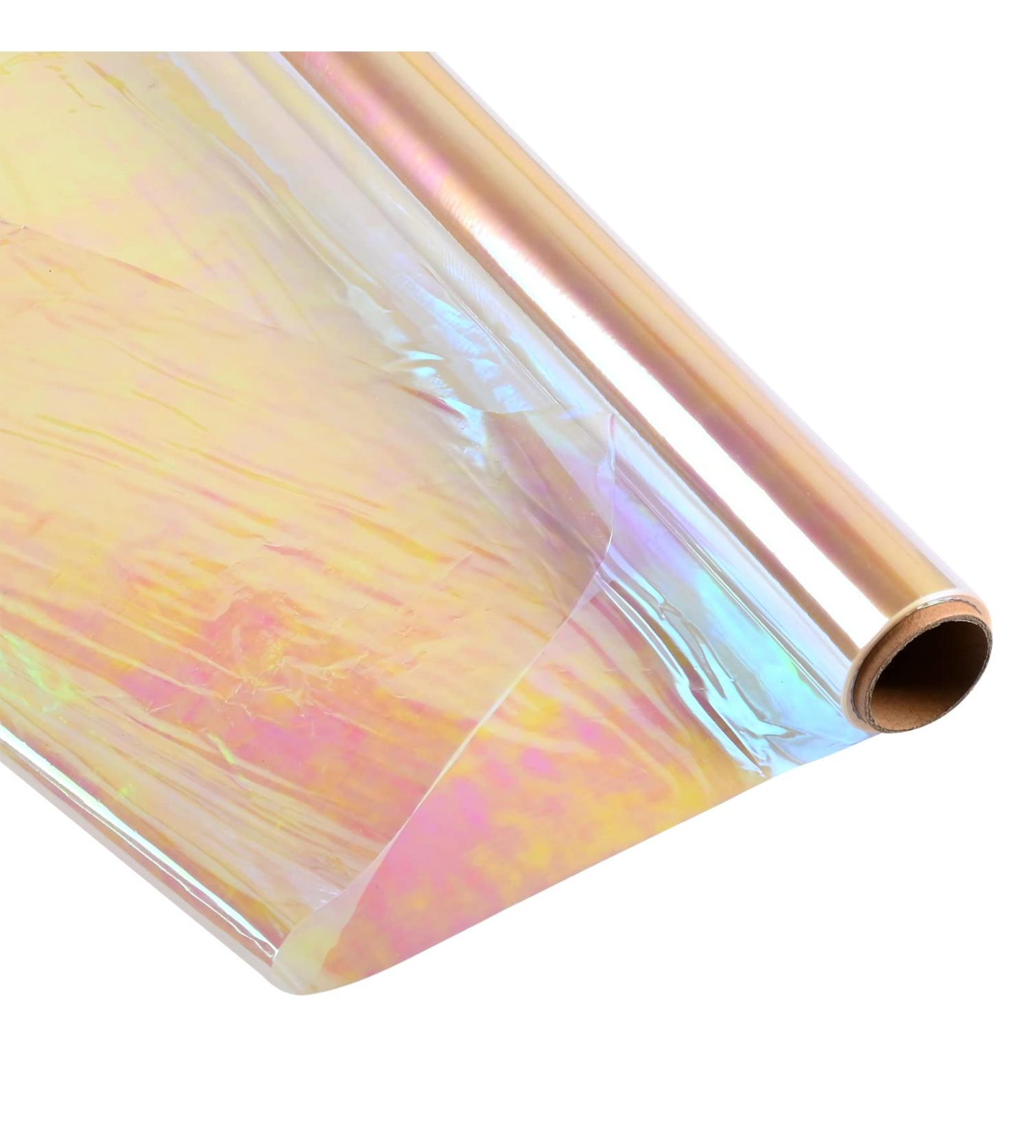 Giiffu Iridescent Film Cellophane Wrap Roll I 34 In Wide X 50 Ft Long I for Gift Baskets Flower Wrapping Paper Holographic Cellophane Easter Wrap Roll for Easter Gift Floral Bouquet Wrapping Pink Colorful - Buy Online on GoSupps.com