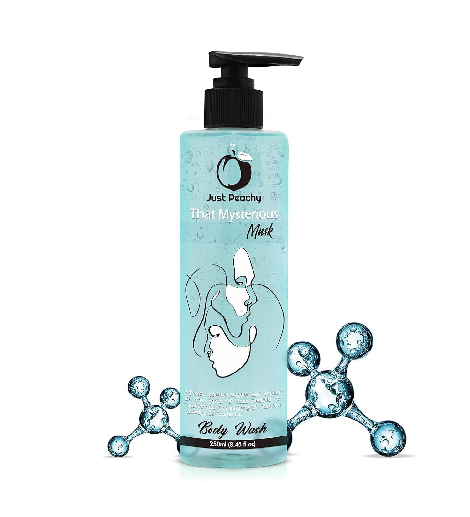 Just Peachy That Mysterious Musk Shower Gel - Vegan Body Wash | SLS-Free Paraben-Free Enriched with Hyaluronic Acid & Vitamin E | 250 ml | International Shipping Available - Buy Online on GoSupps.com