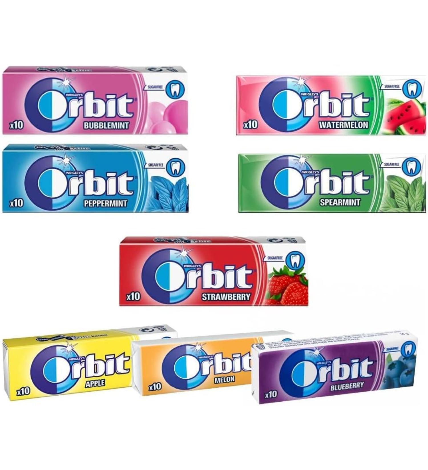 Wrigley's Orbit Chewing gum (Pack Of 30) Pick and Mix Peppermint Spearmint Watermelon Strawberry Bubblemint Blueberry Melon Apple Helps keep Teeth Clean And Mouth Fresh