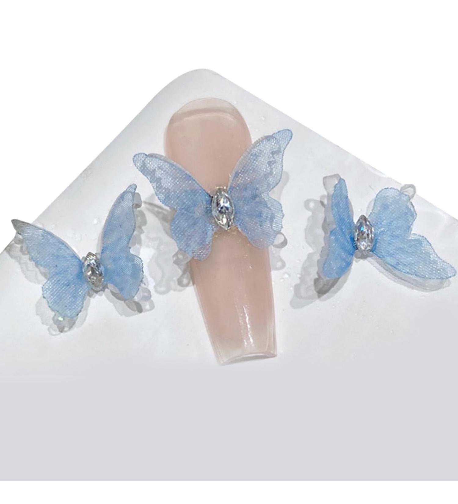 3PCS Elegant 3D Butterfly Nail Nails Art Decoration DIY Manicure Metal Embellishments for Nails & Silver Nail H1451 - Buy Online on GoSupps.com