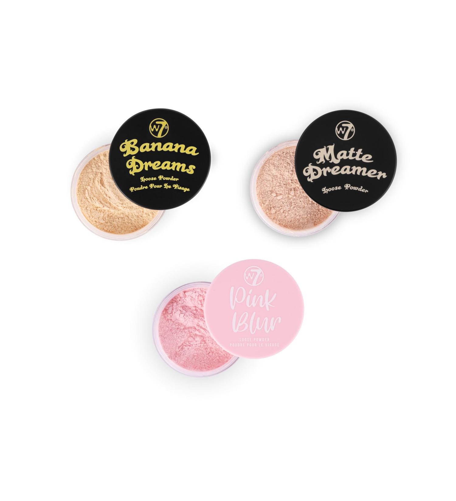 W7 Loose Face Powder Trio - 3 Piece Set | Banana Nude & Pink - Ultra-Fine Setting Powder for Flawless Makeup - International Shipping - Buy Online on GoSupps.com