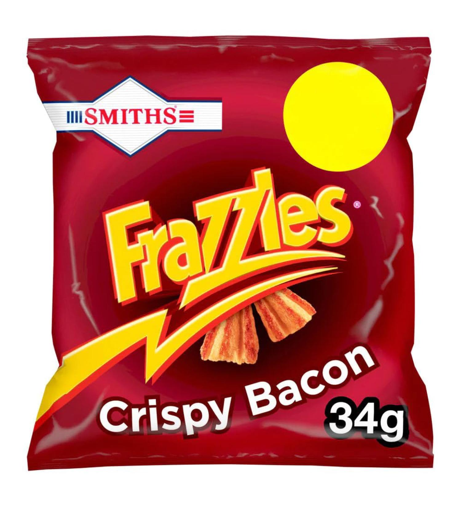 Smiths Frazzles Crispy Bacon Snacks 34g-Food