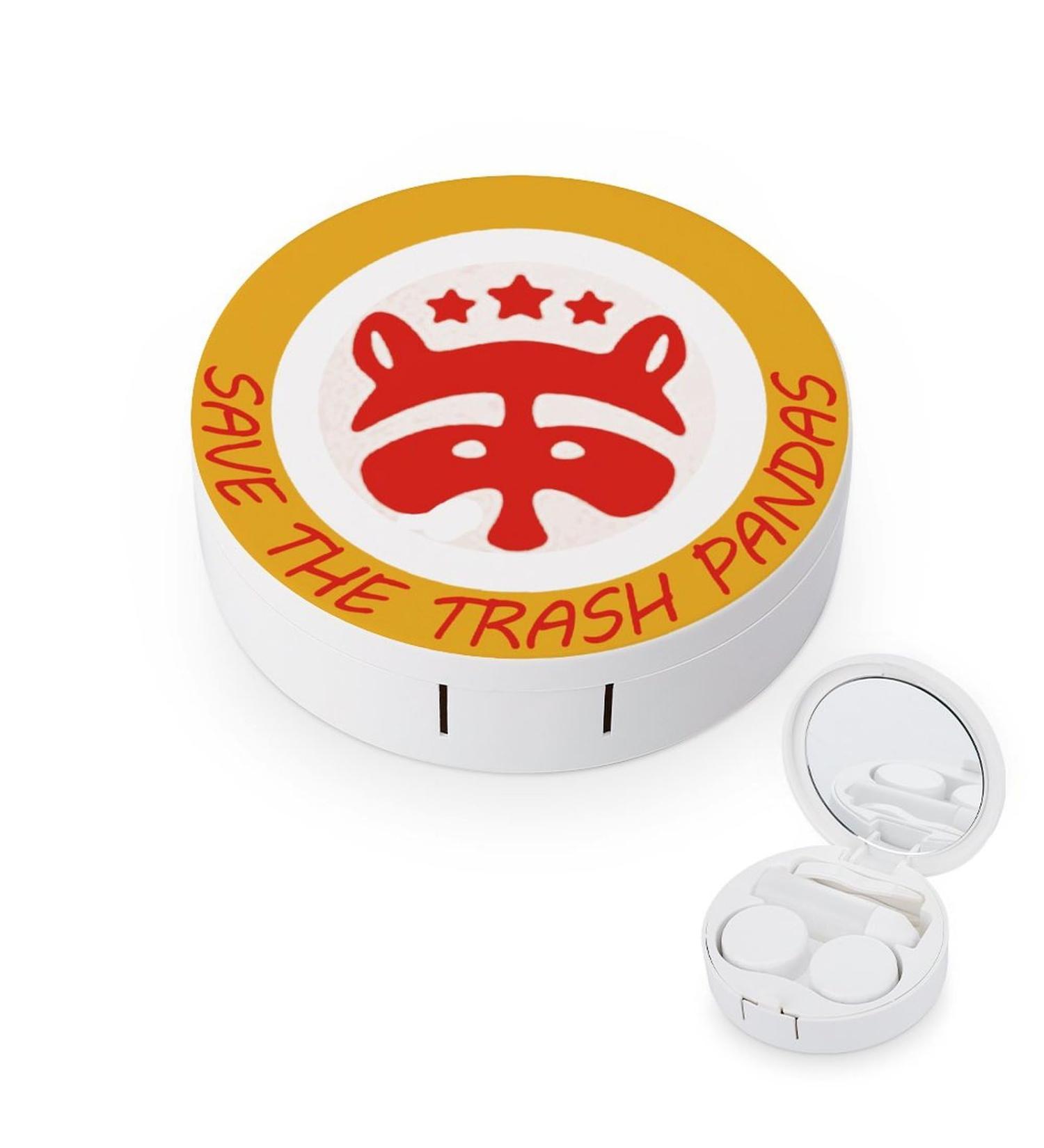 Save The Trash Pandas Contact Lens Kit - Portable Round Storage Box with Mirror & Cute Lens Holder for Easy Travel - Buy Online on GoSupps.com