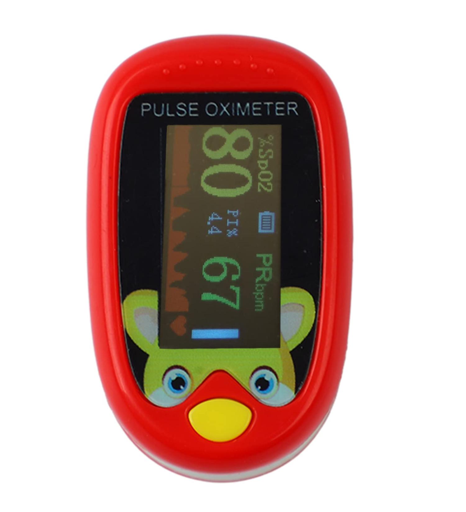 Finger Pulse Oximeter SPO2 Monitor for Kids - Portable Oxygen Sensor with 6 Modes and Auto Shutdown (Red) - Buy Online on GoSupps.com
