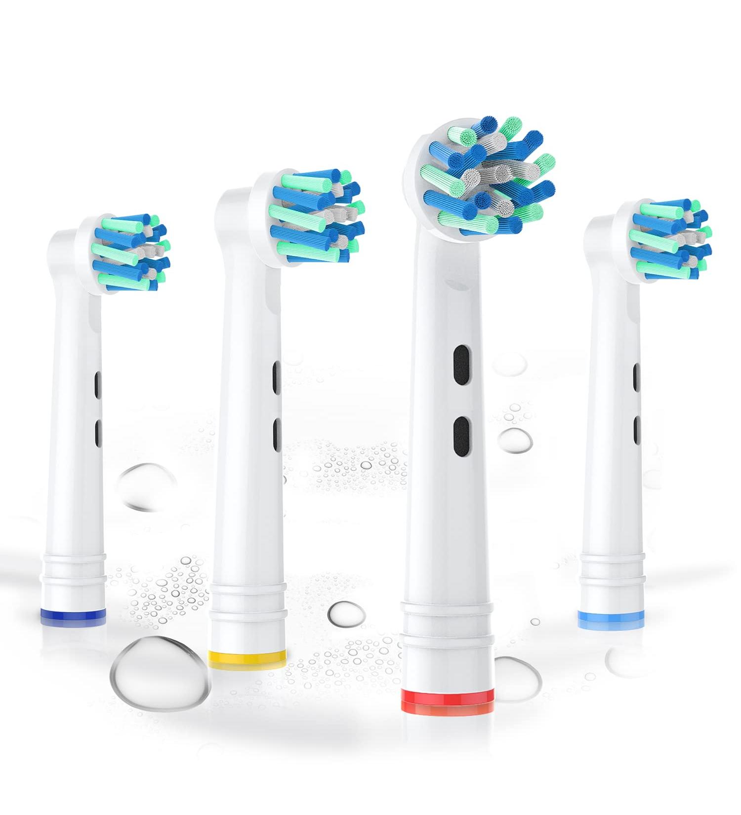 Oral-B Compatible Replacement Toothbrush Heads - 4pcs Round Head for CrossAction - Vitality Plus Accessories - 4 Count - Buy Online on GoSupps.com