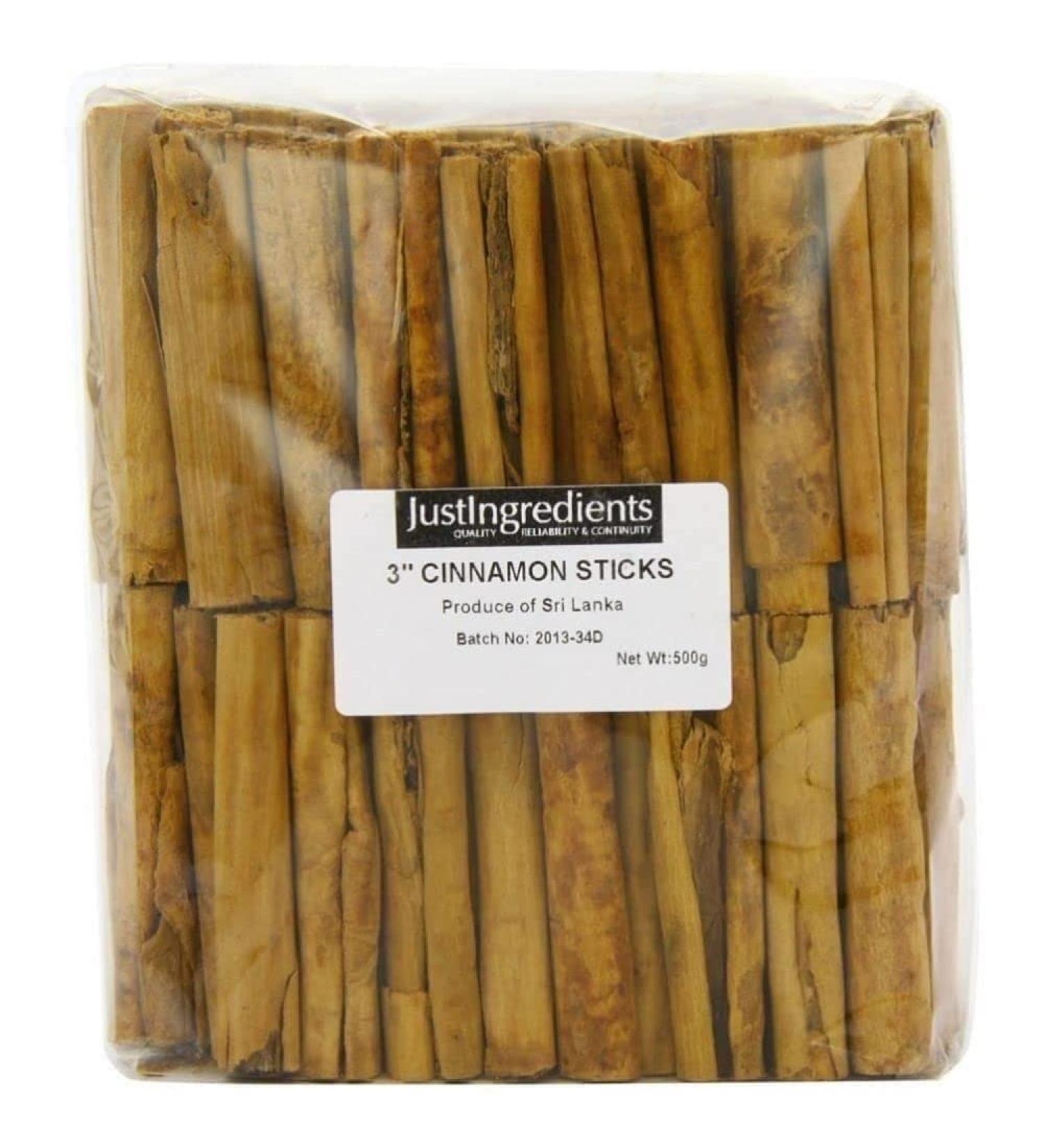 JustIngredients Essentials Cinnamon Sticks/Quills 3 Inch 500 g