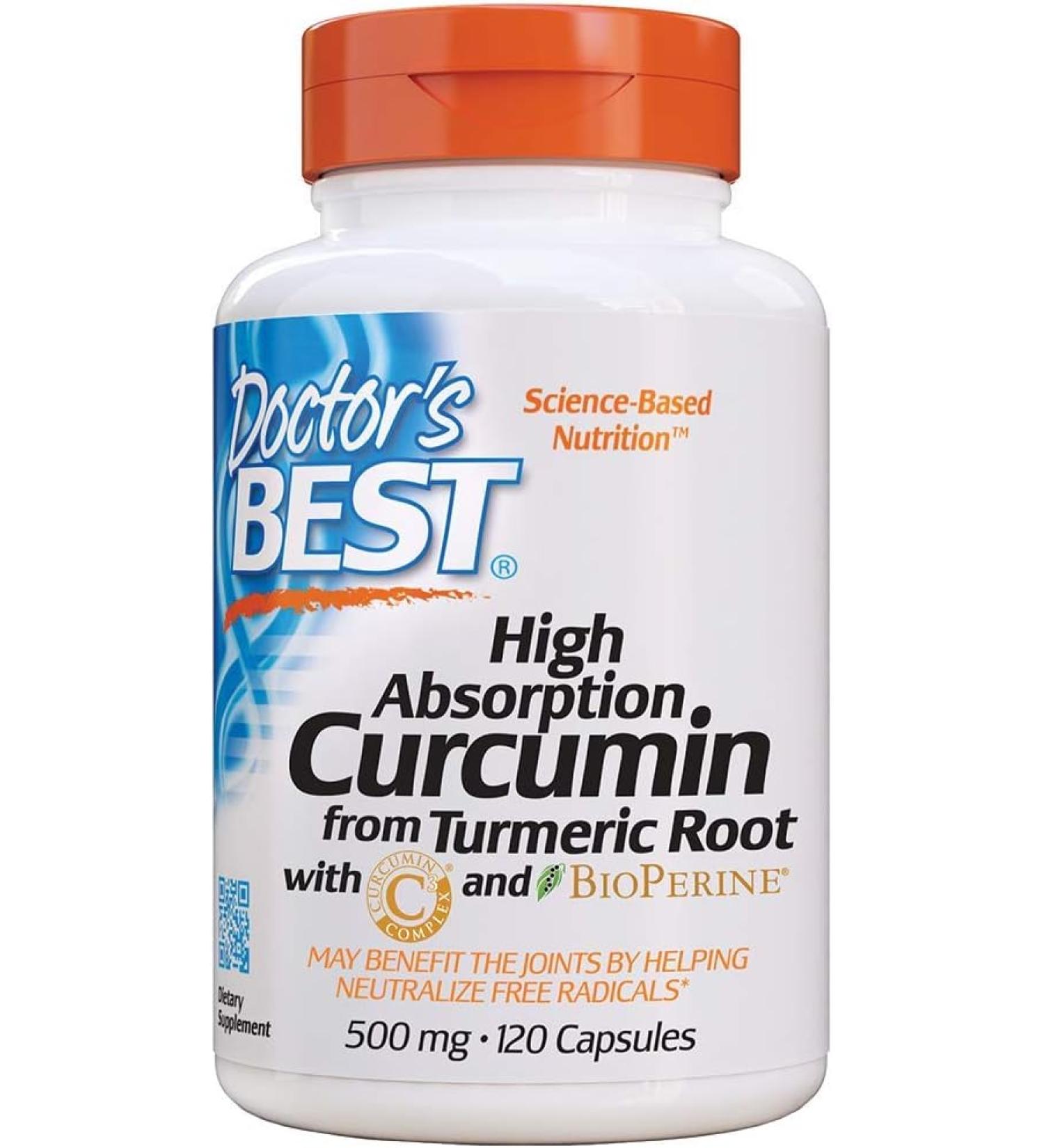 Buy Doctor's Best Curcumin High Absorption 500mg - 120 Capsules for Enhanced Wellness - Buy Online on GoSupps.com