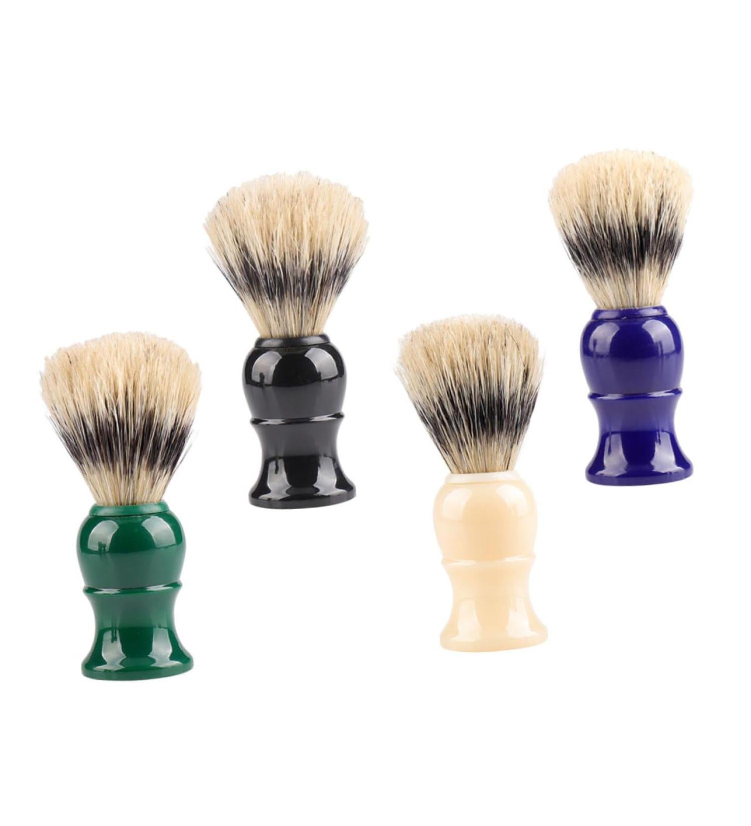 Frcolor Foam Whistle Beard Brush Set - 4 pcs Portable Bristle Hair Tools for Men | Perfect for Grooming & Styling Beards | 10.5x3.9cm - Buy Online on GoSupps.com