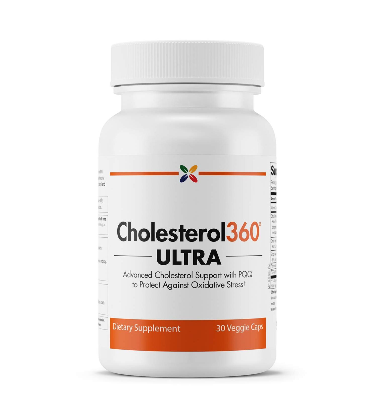 Stop Aging Now Cholesterol360 Ultra - Heart Health Supplement with PQQ, Vitamin C & Citrus Extract - 30 Vcaps - Buy Online on GoSupps.com