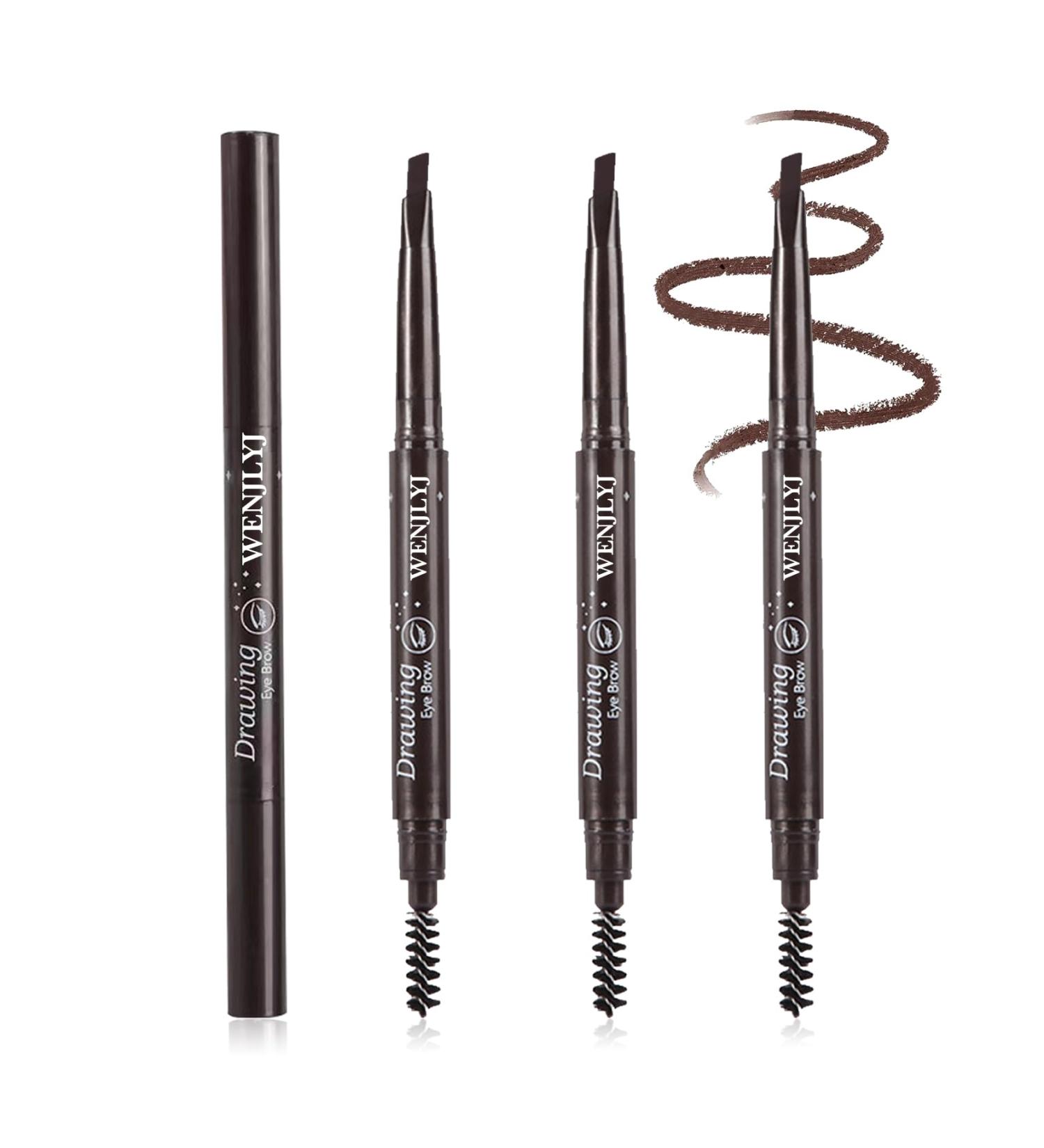 3 Pcs Waterproof Eyebrow Pencil Longwearing Eyebrow Pen Makeup with Brush Smudge Proof Brow Pen Eye Brow Pencils for Women Daily Eye Makeup (Dark Coffee) Dark Brown - Buy Online on GoSupps.com