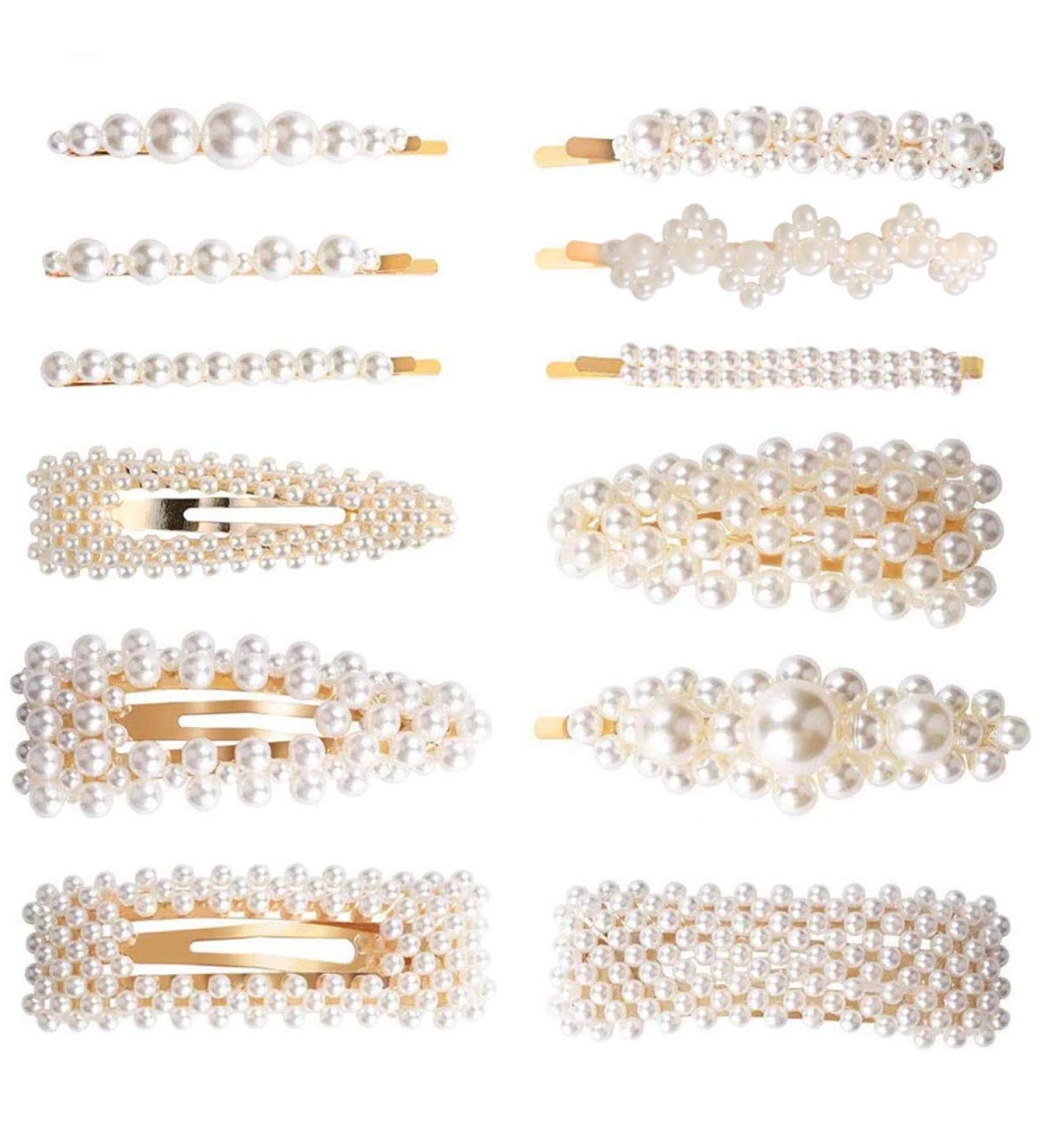 12pcs Pearl Hair Pins - Elegant Clips for Weddings Birthdays & Valentine's Day | International Shipping - Buy Online on GoSupps.com