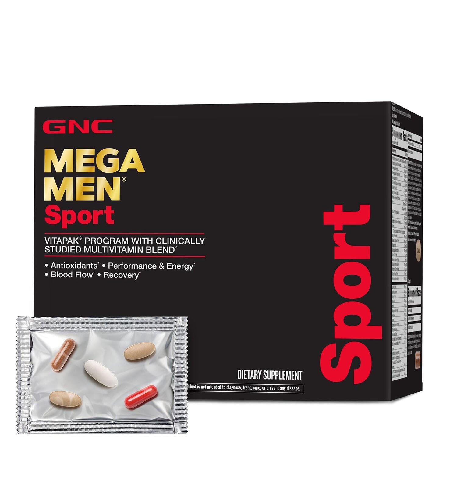 Mega Men Sport Vitapak Program Convenient Complete Nutrition 4 Products in 1 Packet Athletic Performance Energy Recovery Blood Flow Arginine 200mg Caffeine Thermogenic 30 day supply - Buy Online on GoSupps.com