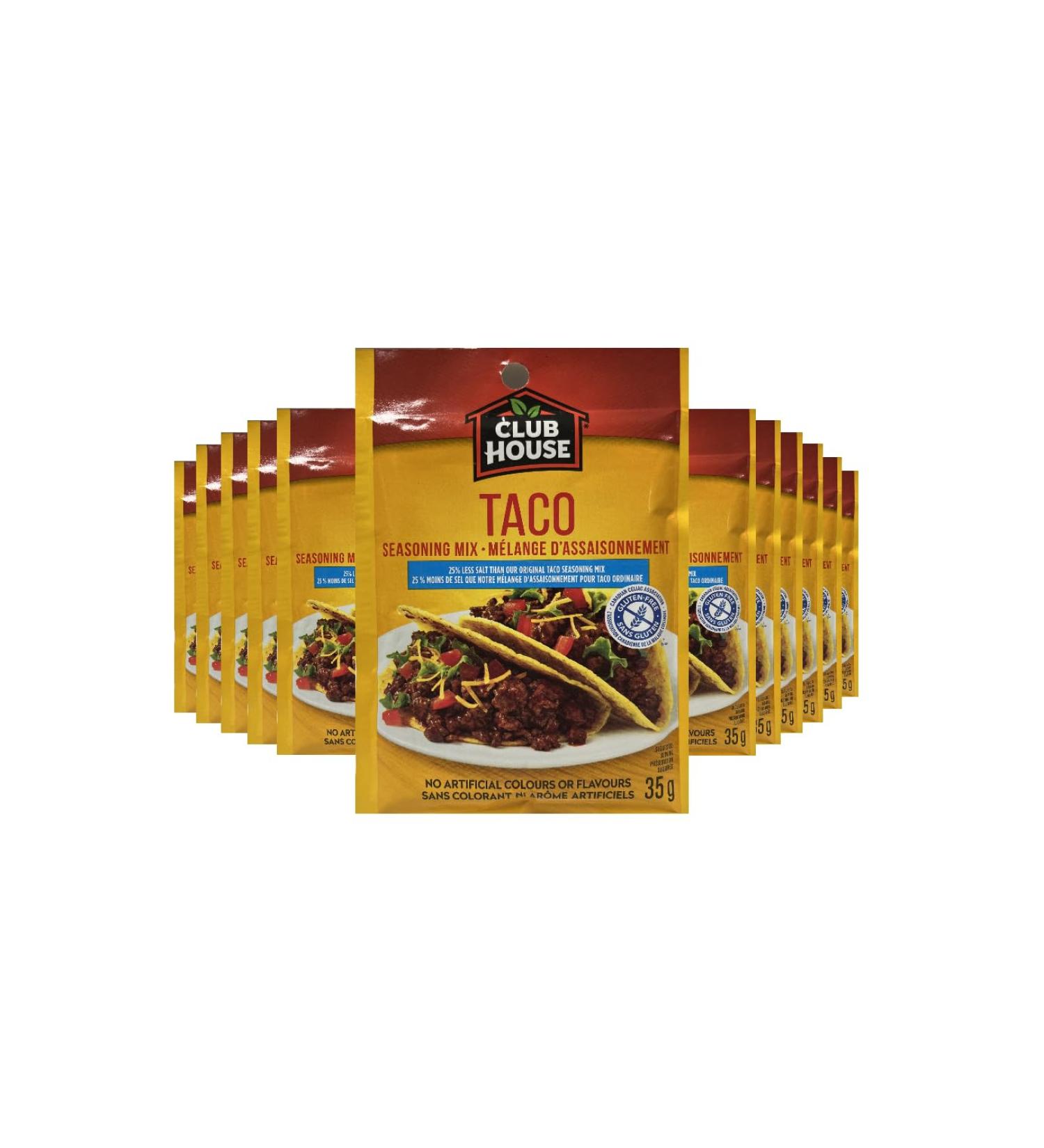 Club House Dry Sauce/Seasoning/Marinade Mix Taco Less Salt 35g Case Pack 12 Count - Buy Online on GoSupps.com