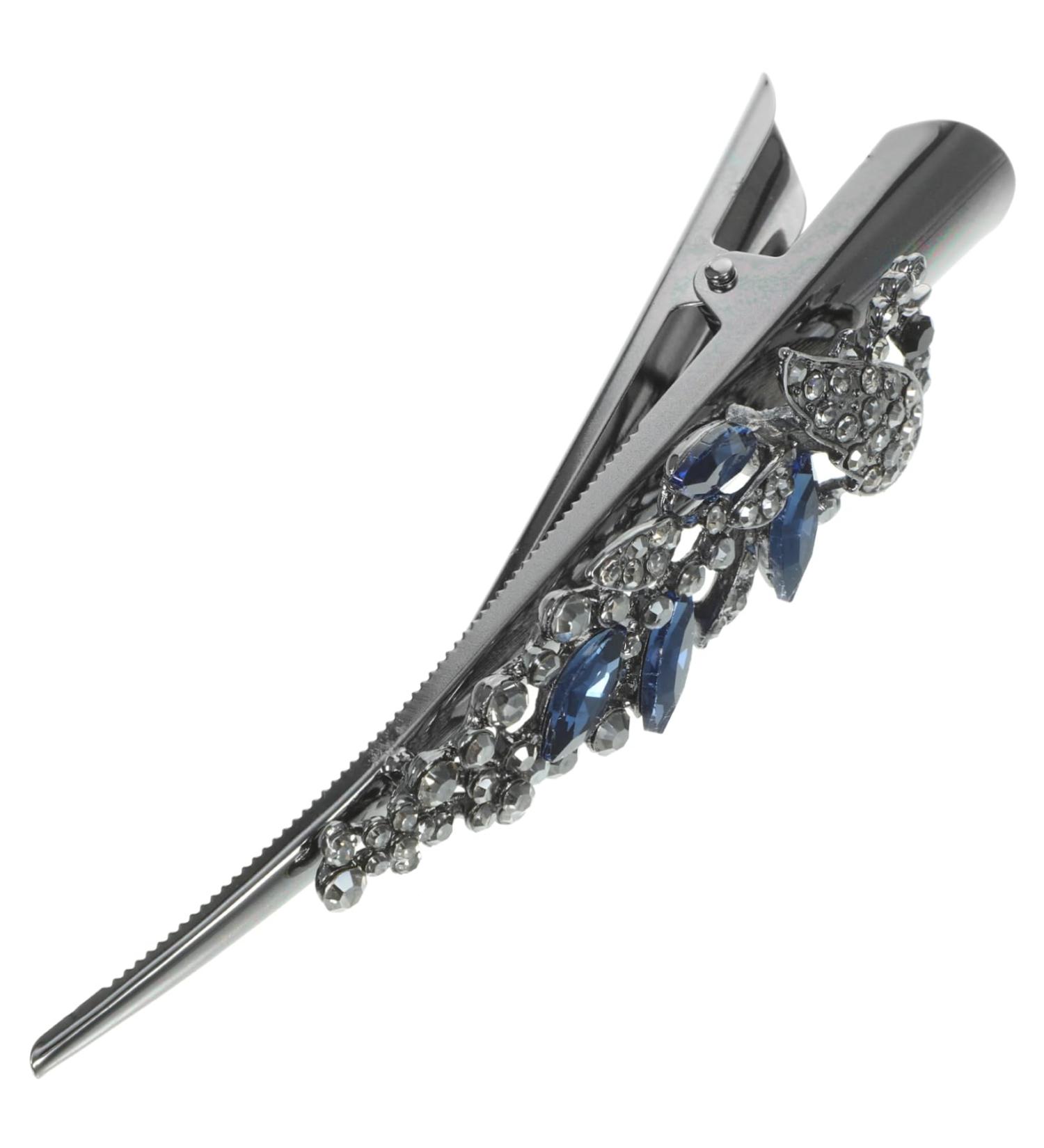 FRCOLOR Bill Clips for Hair Rhinestone Barrettes for Women Bill Clips Hair Sparkle Hair Clips Hair Accessories for Women Rhinestone Hair Miss Fine Metal Big Crocodile - Buy Online on GoSupps.com