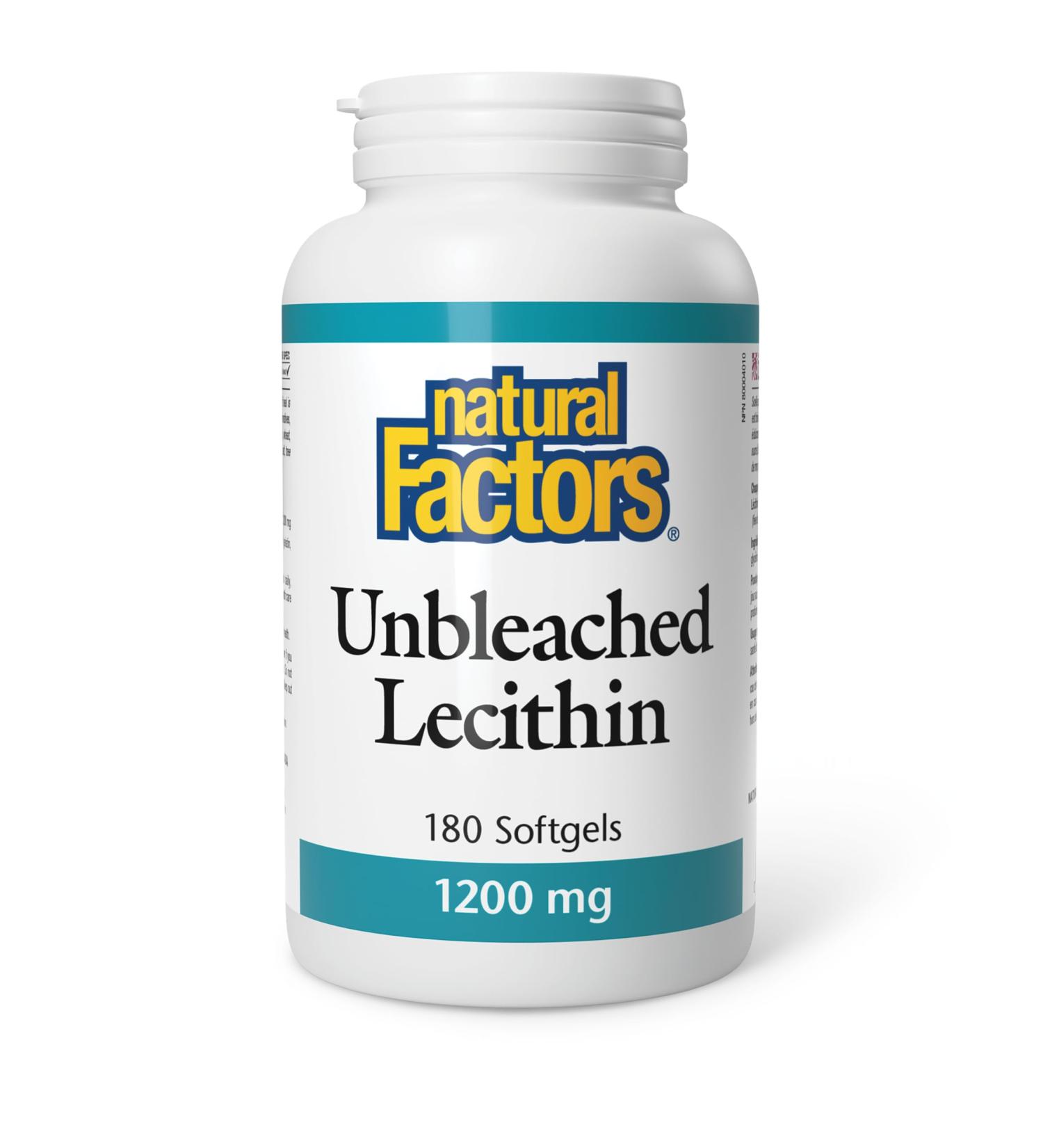 Lecithin 1200mg-Unbleached (180Capsules) Brand: Natural Factors - Buy Online on GoSupps.com