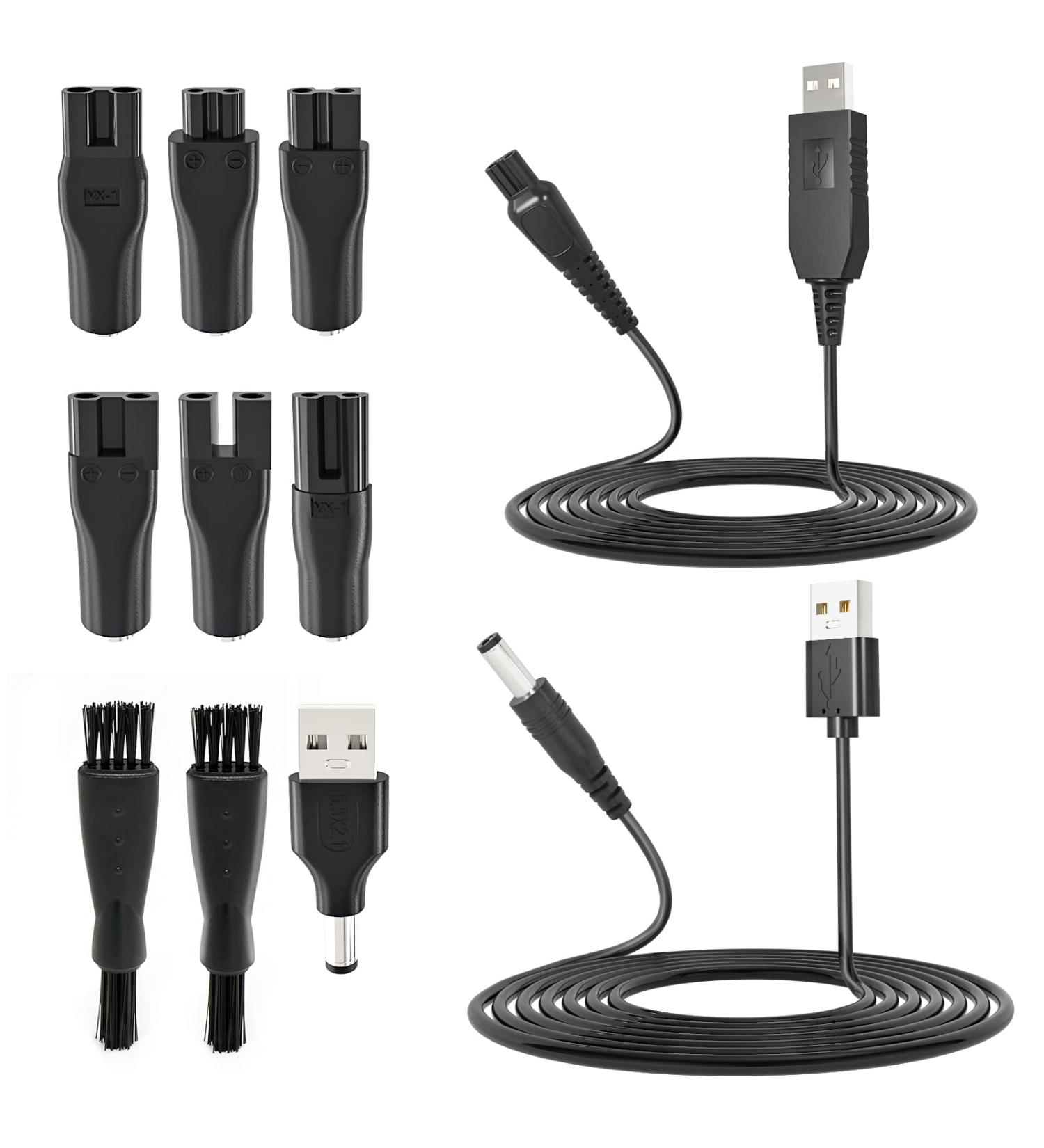 Pchero 15V Philip HQ8505 Razor Charging Cable Replacement - 5V USB Adapter for Hair & Beard Trimmers | 6 Connections 55x21 cm | International Shipping - Buy Online on GoSupps.com