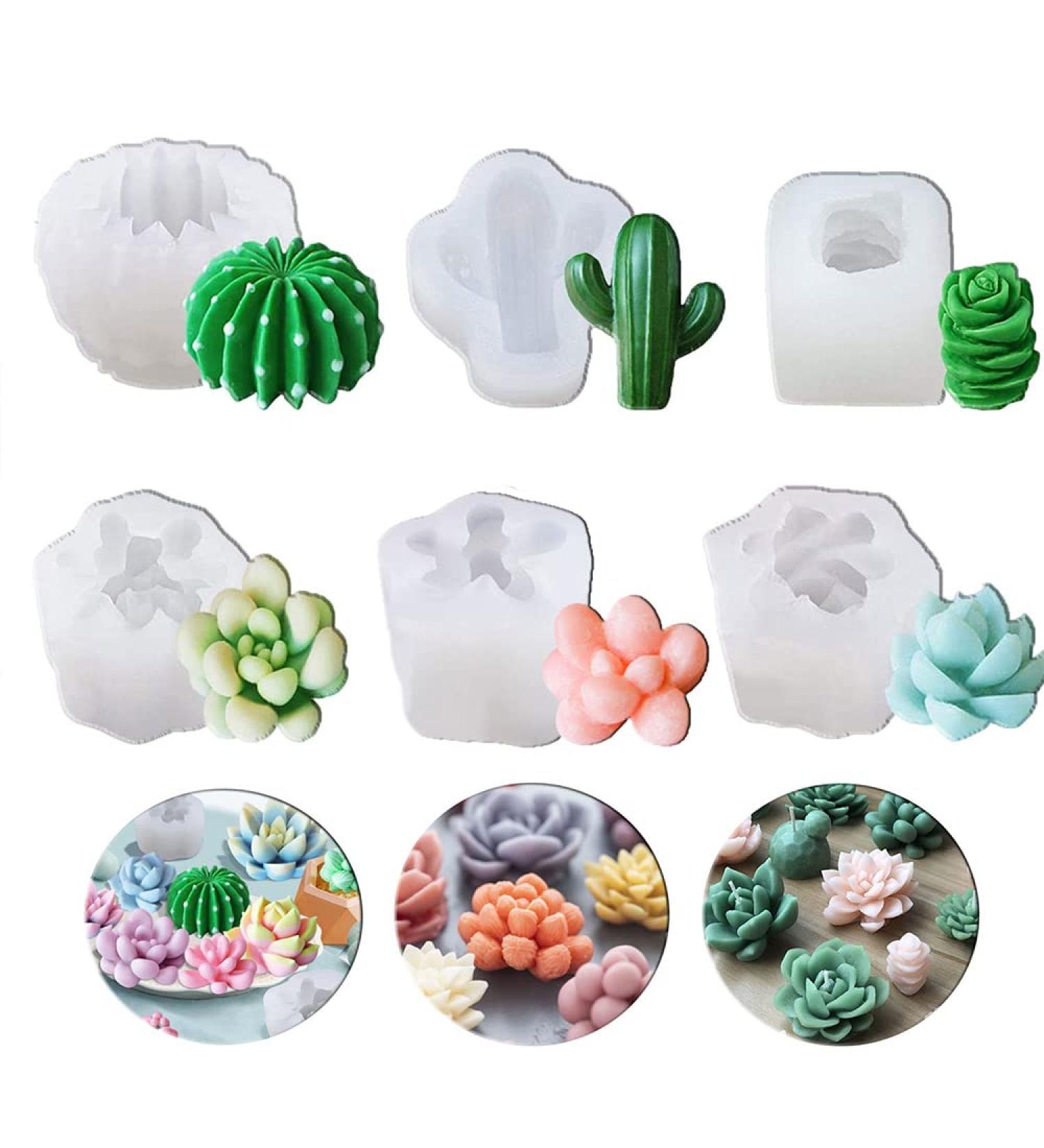 Timisea 6 Pack Succulent Silicone Mold - Ideal for Cake Decorating, Candle Making, Resin Casting & More - Buy Online on GoSupps.com