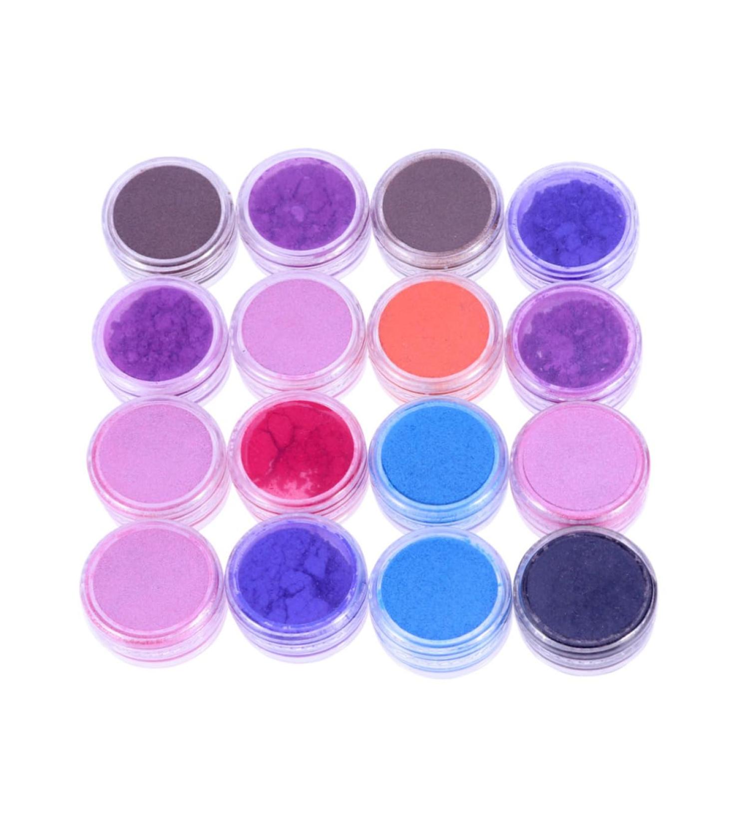 NUOBESTY 16pcs Eyeshadow Pigment & Glitter Powder Set - Highlighter & Nail Polish Flash Pigment for Stunning Eye Looks - Buy Online on GoSupps.com